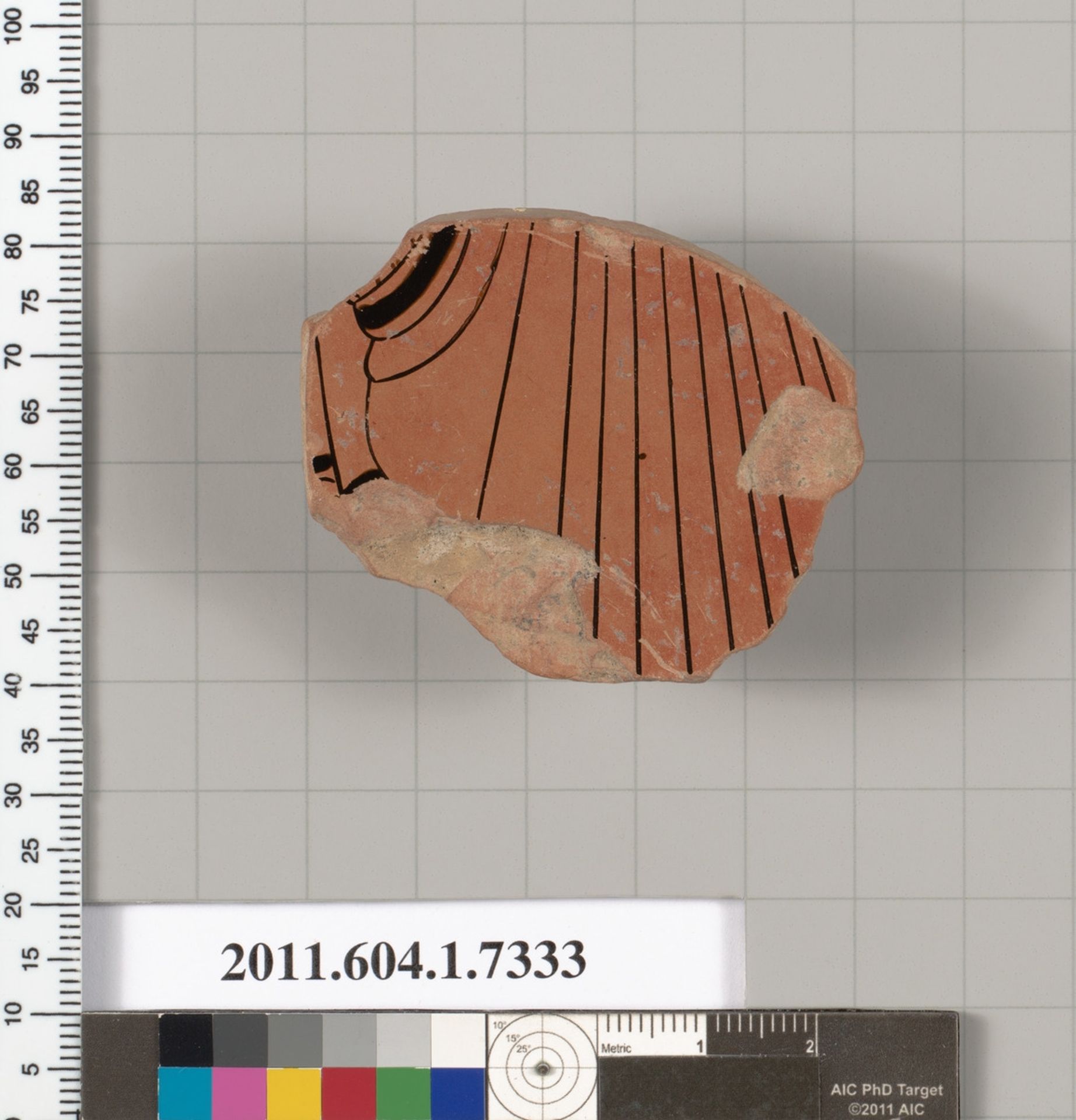 Terracotta fragment of a kylix (drinking cup) by Douris