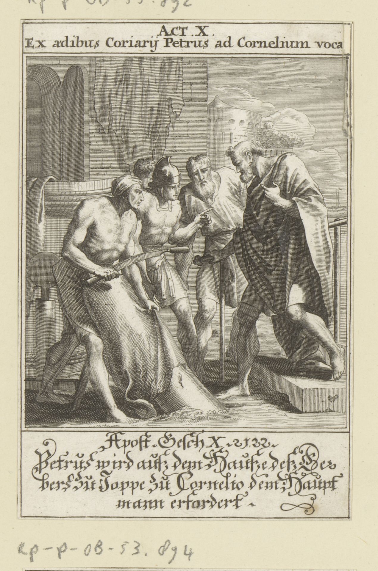 Cornelius laat apostel Petrus bij zich roepen by Anonymous