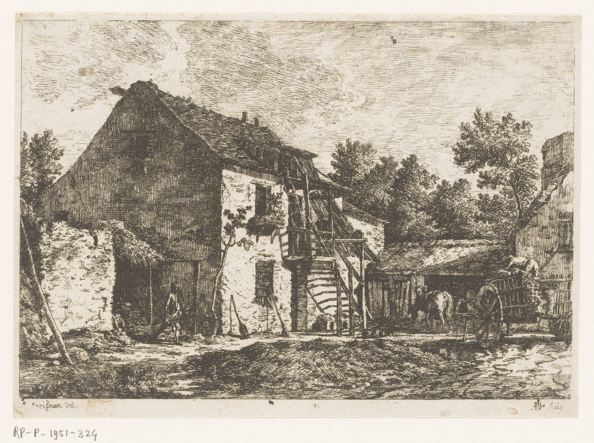 Boerderij by Monogrammist ADL (graveur)