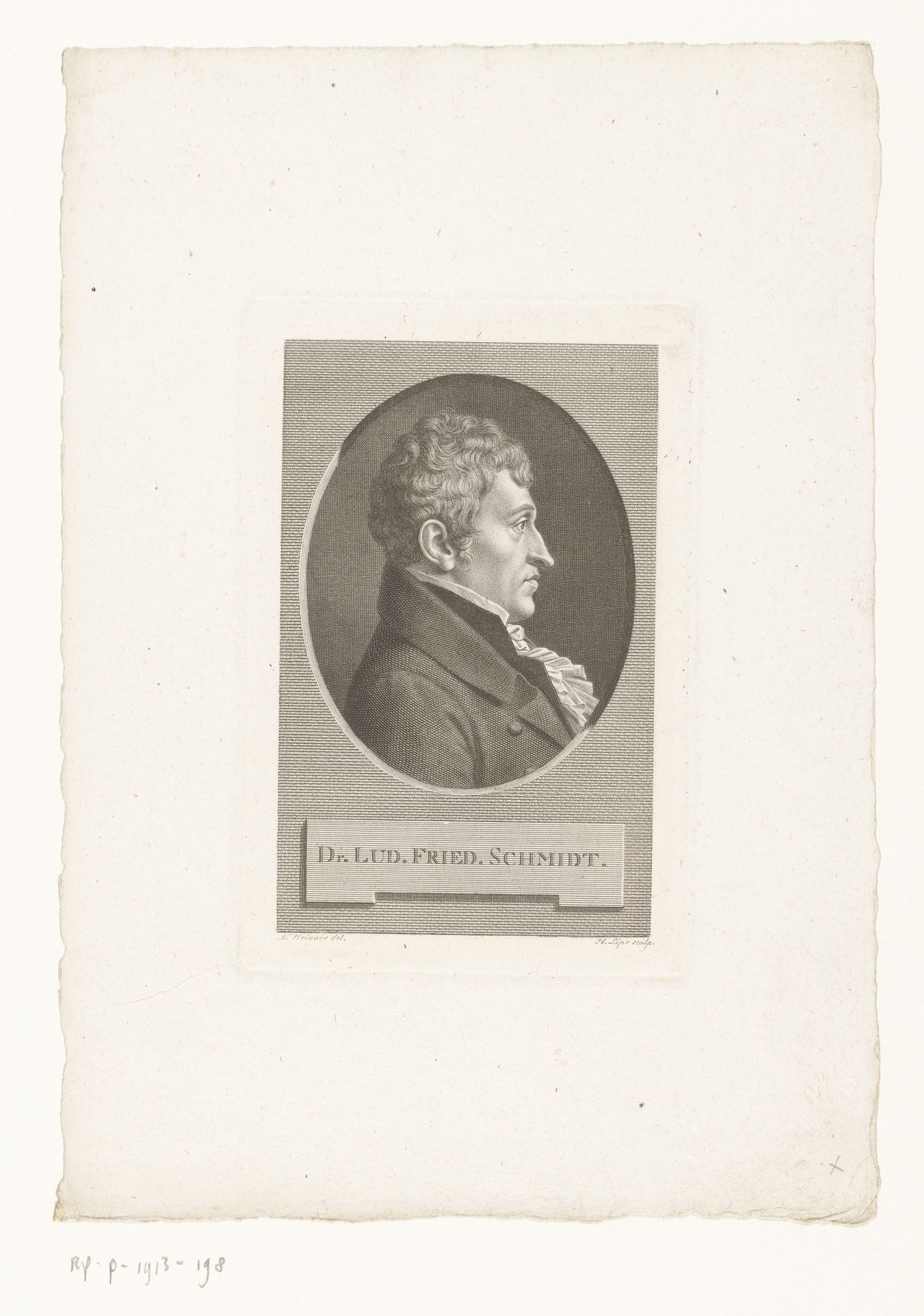 Portret van Ludwig Friedrich von Schmidt by Johann Heinrich Lips