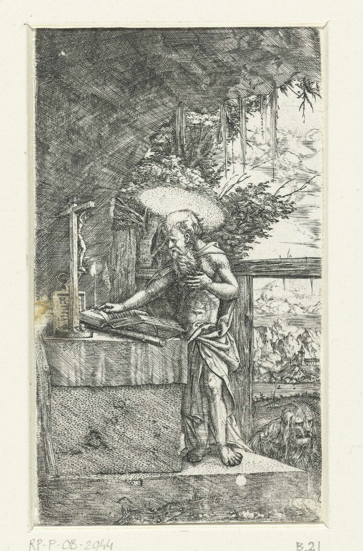Heilige Hieronymus in de grot by Albrecht Altdorfer