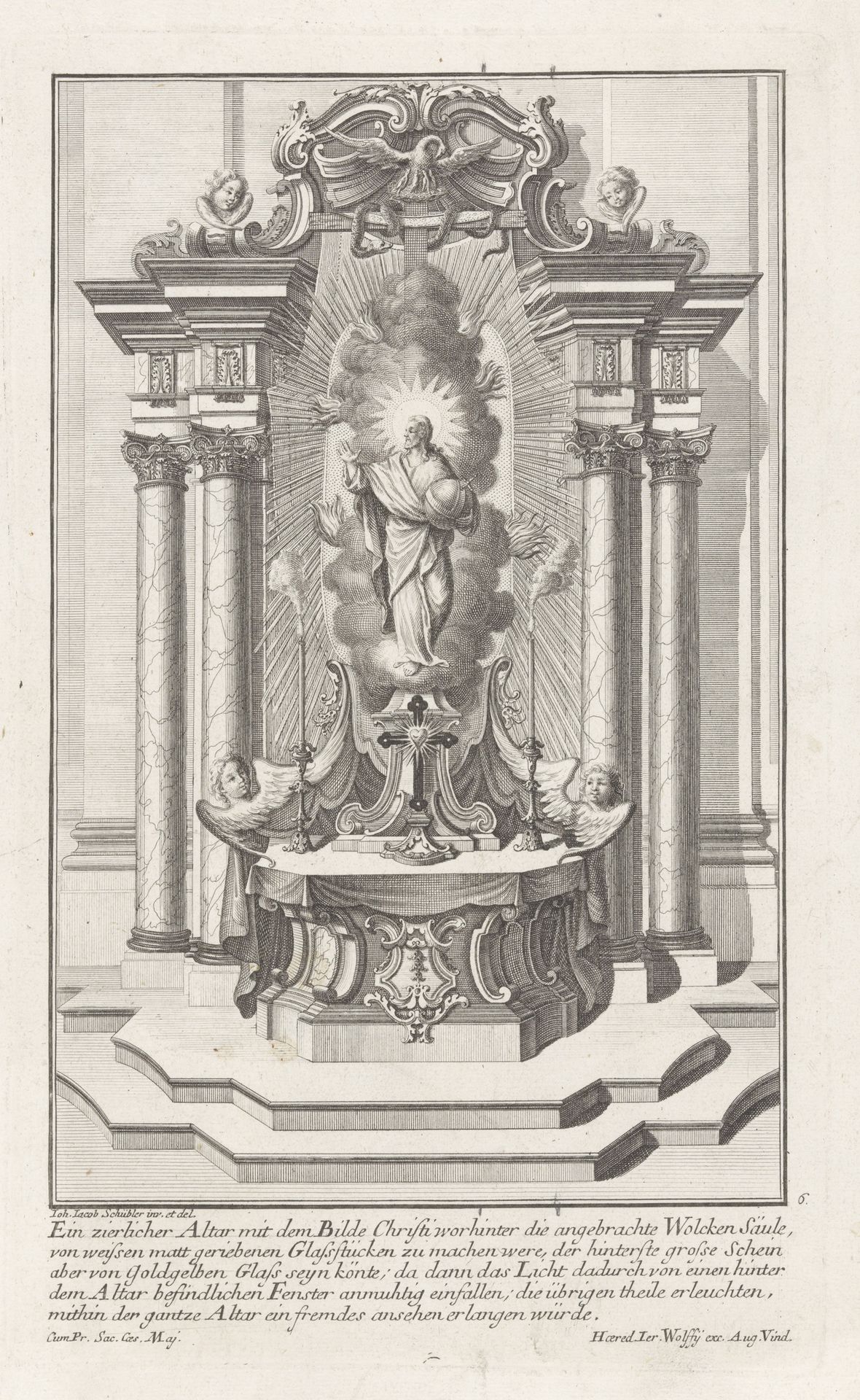 Altaar met Christus in wolken by Anonymous