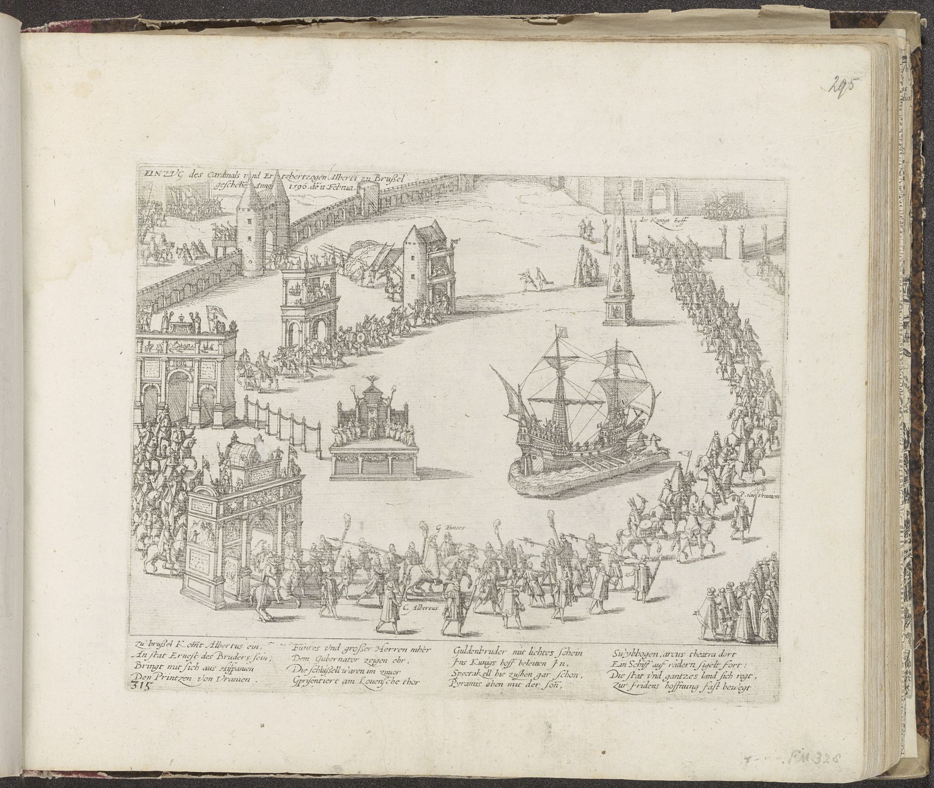 Intocht van aartshertog Albrecht te Brussel, 1596 by Frans Hogenberg