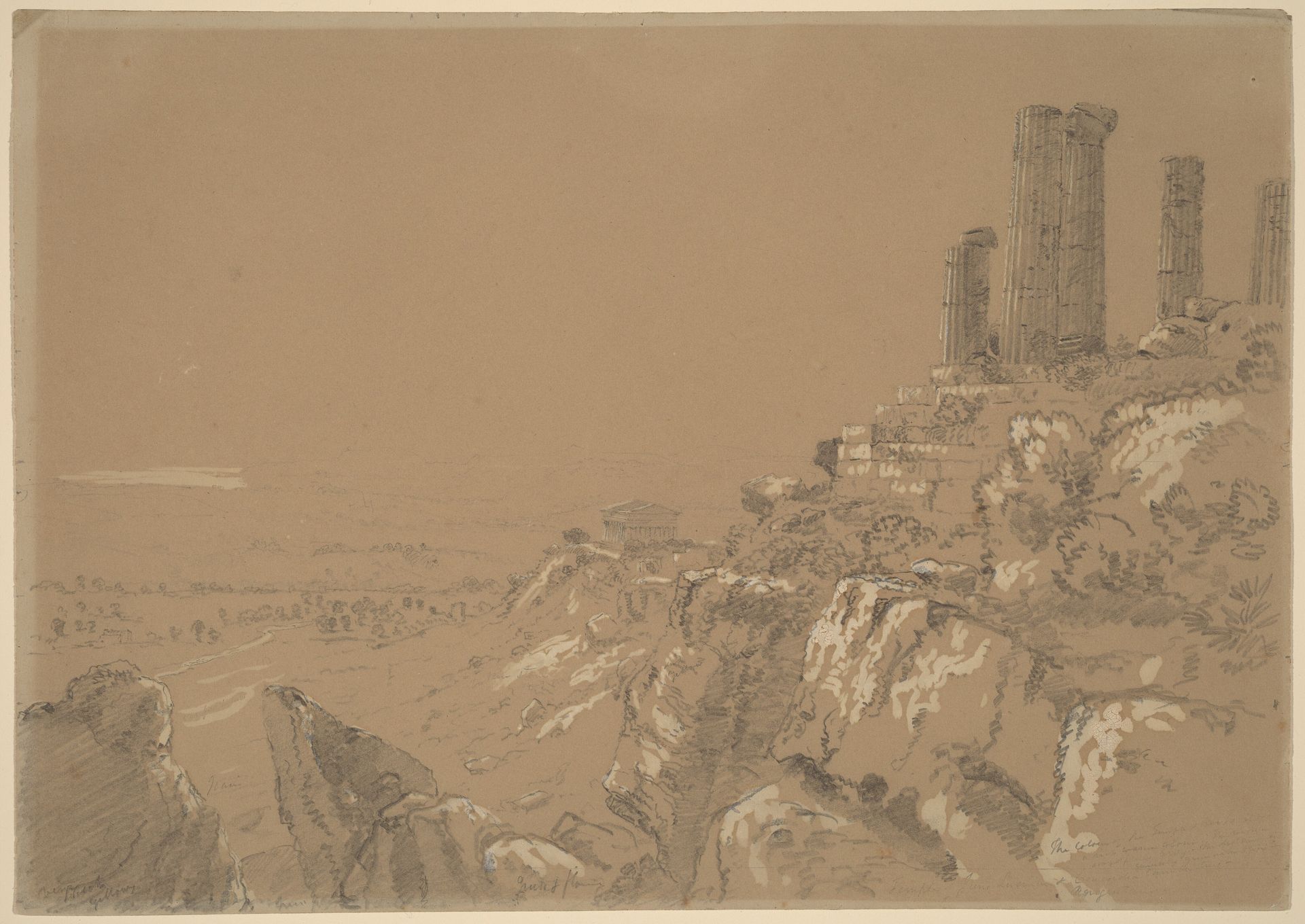 Temples of Juno, Lucina, and Concordia - Agrigentum, Sicily by Thomas Cole