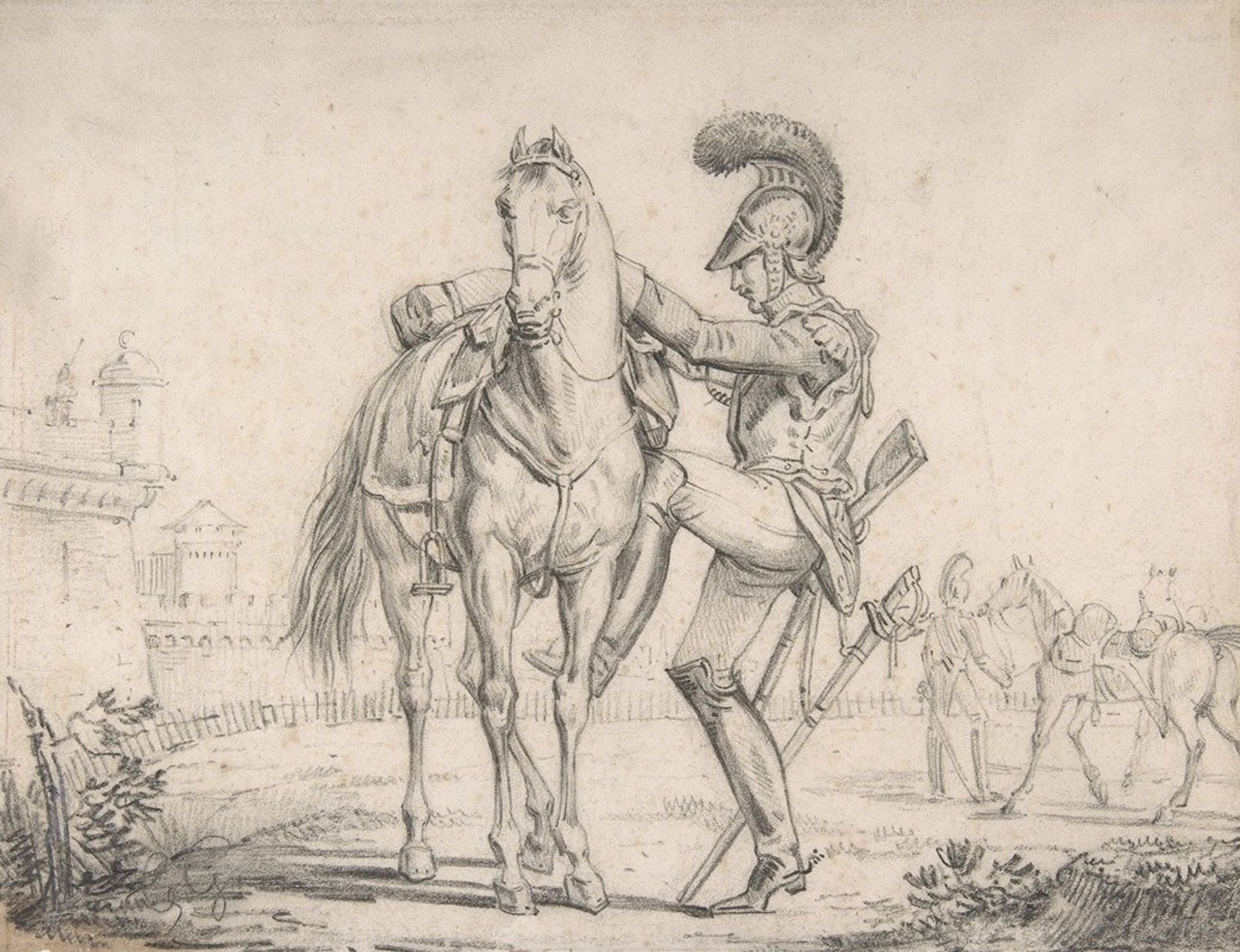 Soldier Mounting a Horse by Théodore Géricault