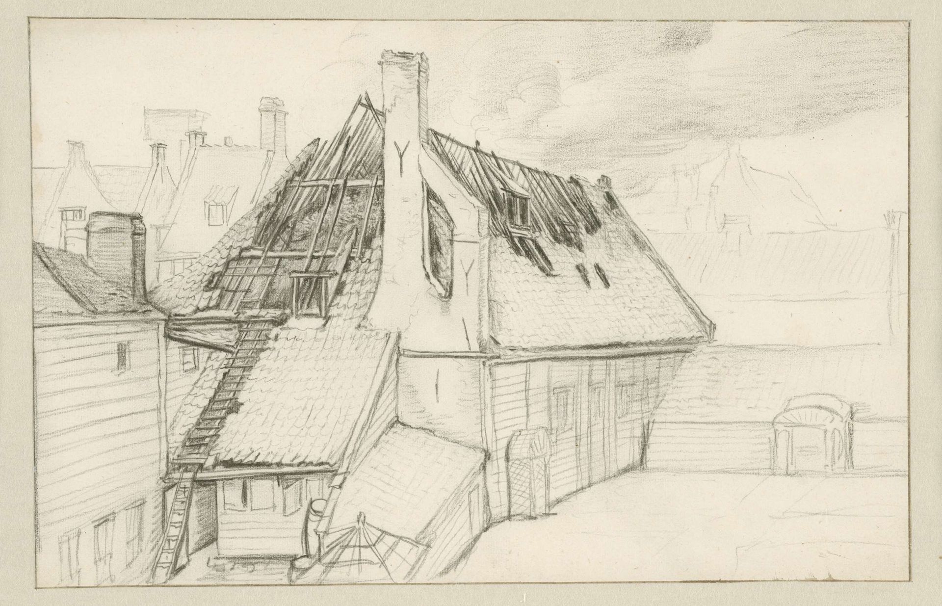 De verbrande zeepziederij De Bruinvis, 1682 by Jan van der Heyden