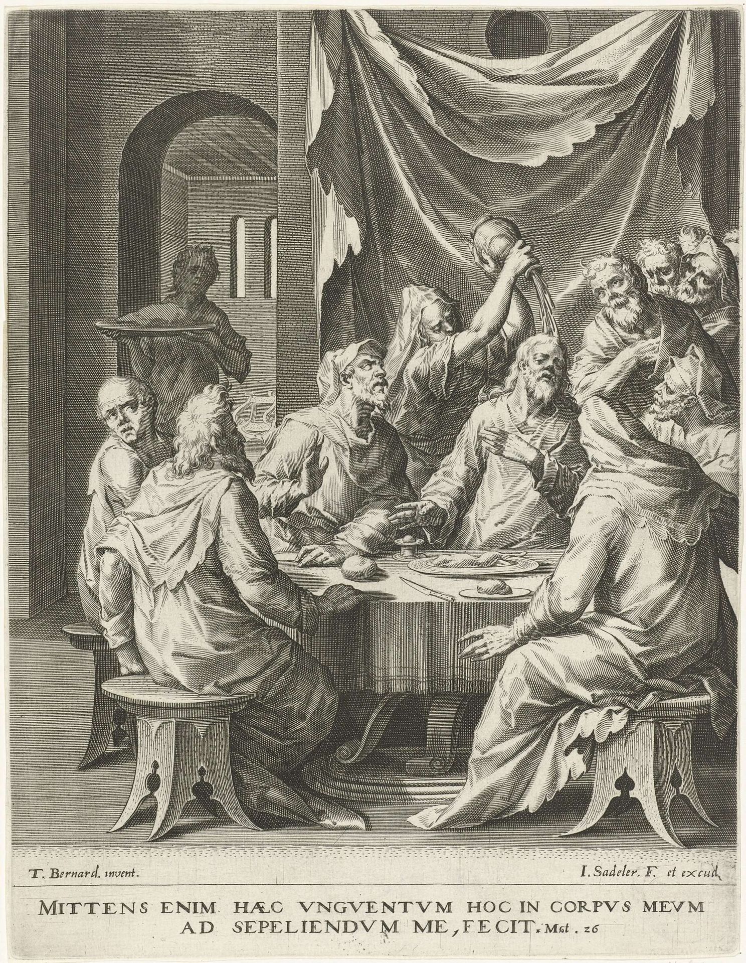 Zalving te Betanië by Johann Sadeler I