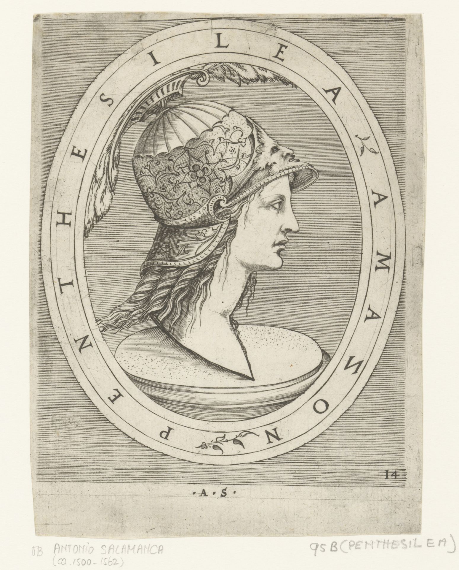 Portretbuste van Penthesilea Amazon by Anonymous