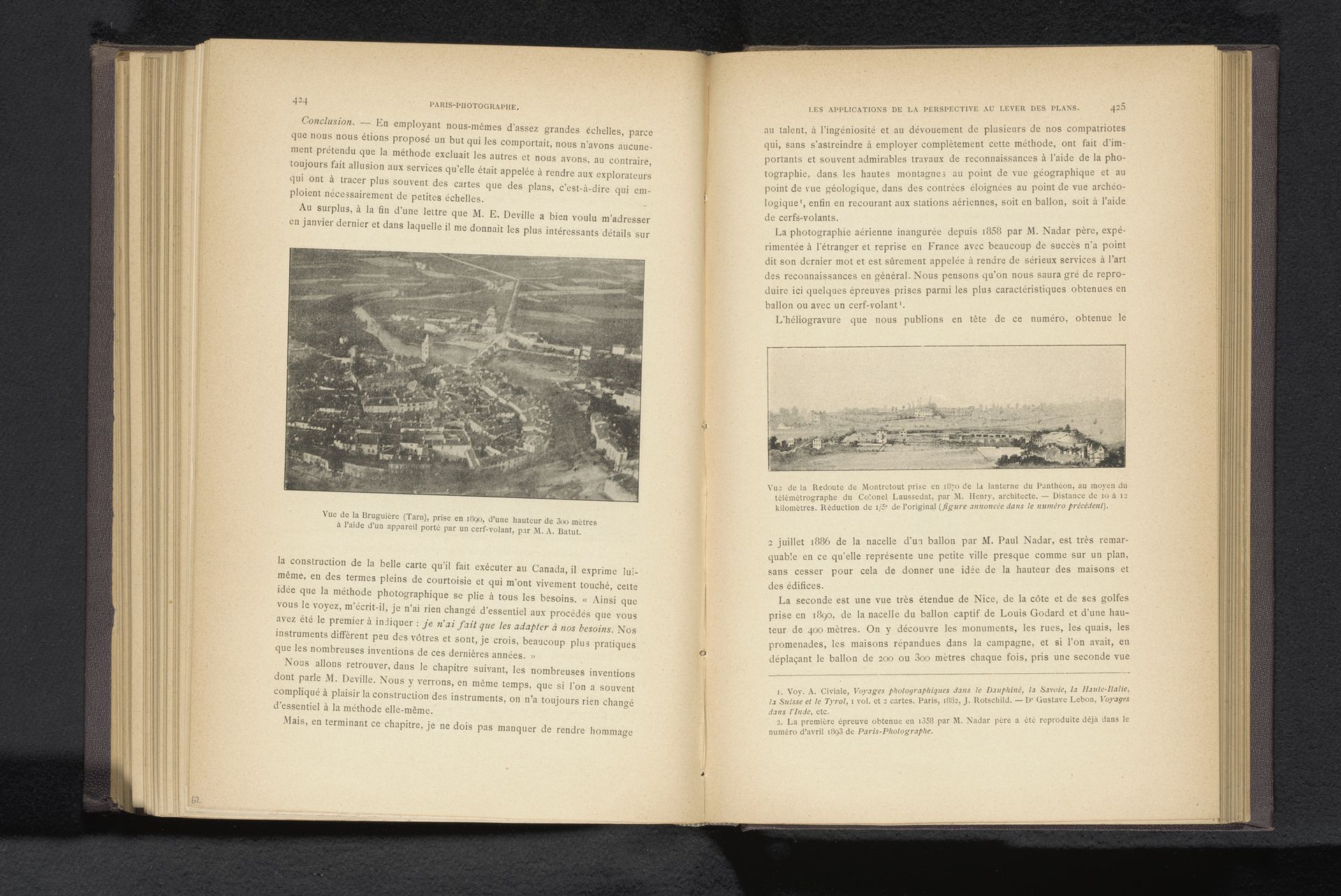 Gezicht op Bruguières vanuit de lucht by Arthur Batut