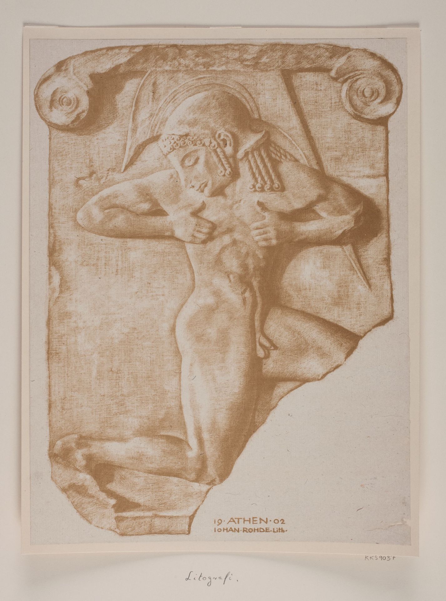 Våbenløberen. Græsk relief by Johan Rohde