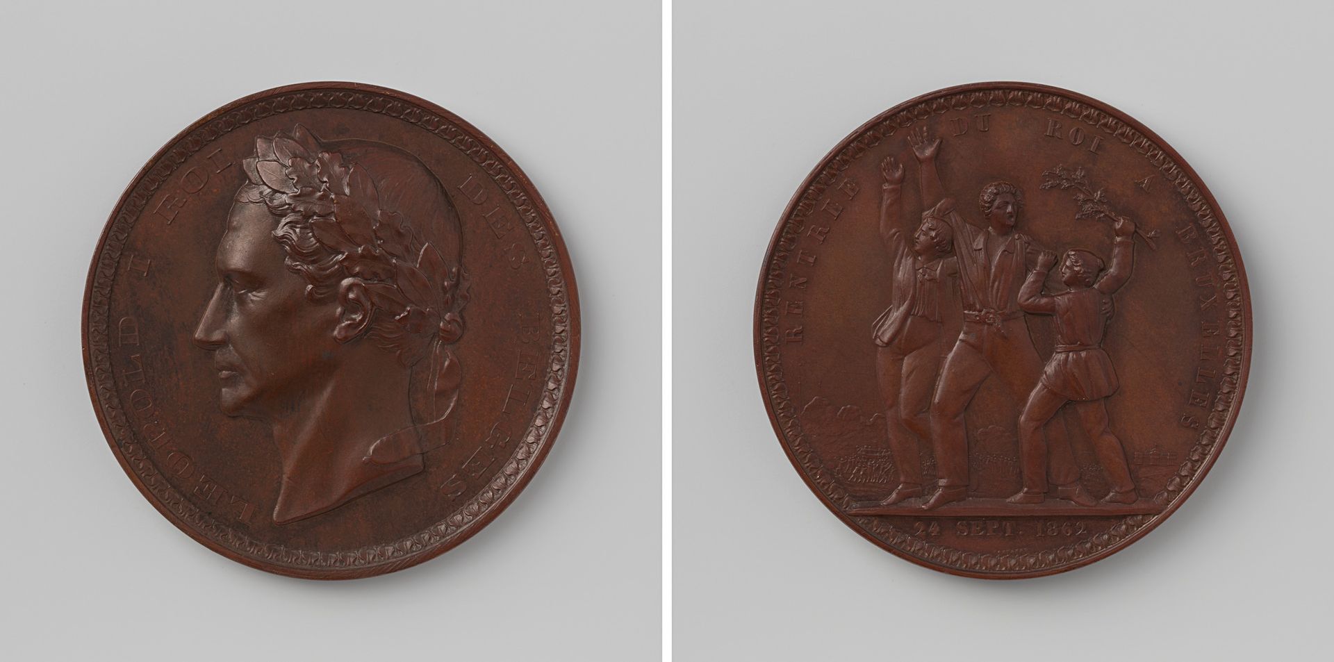 Terugkeer van Leopold I, koning der Belgen te Brussel by Adolphe Jouvenel
