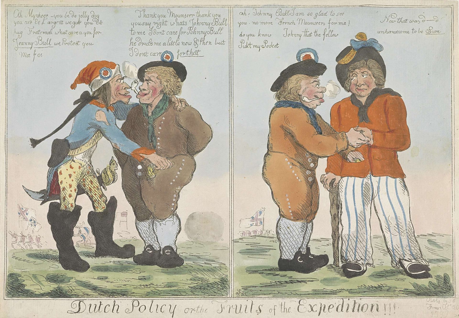 Vriendschap van de Hollander met de Fransman en de Brit, 1799 by John Cawse