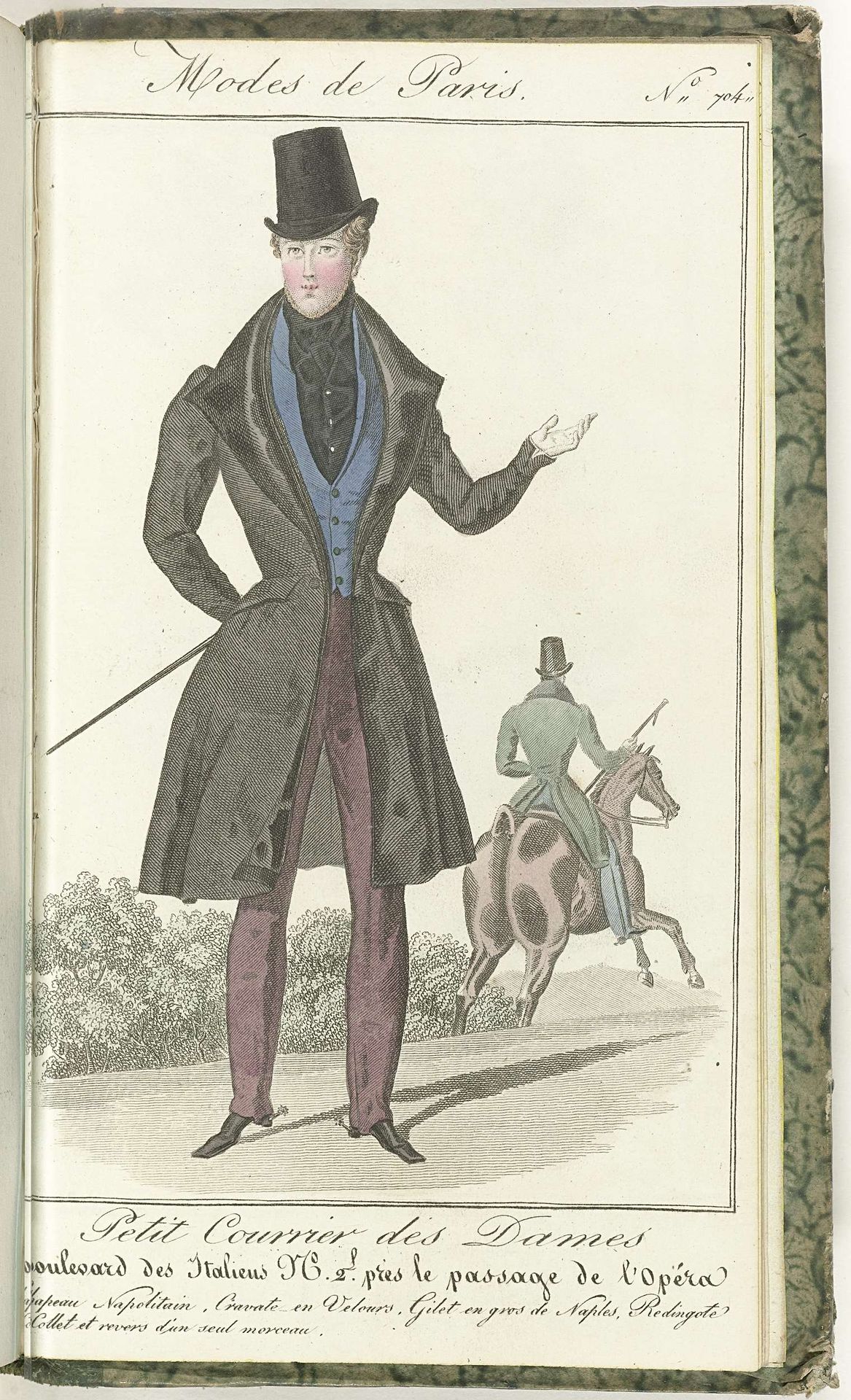 Petit Courrier des Dames, 25 février 1830, No. 704 : Chapeau Napolitain... by Anonymous