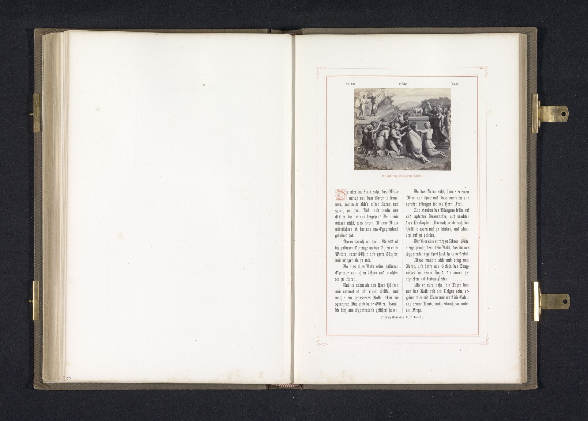 Fotoreproductie van een prent naar een fresco van de aanbidding van het gouden kalf door Rafaël voor de loggia's in het Vaticaan by Gustav Schauer