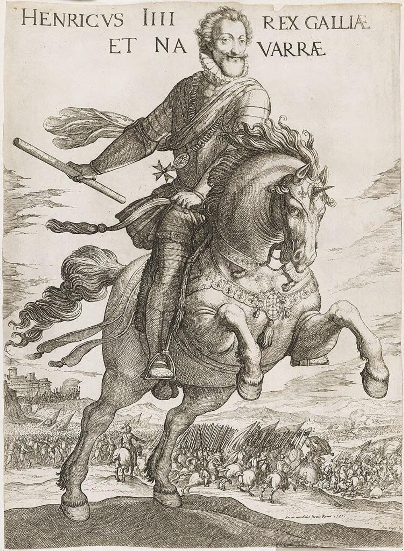 Equestrian Portrait of Henry IV, King of France by Antonio Tempesta