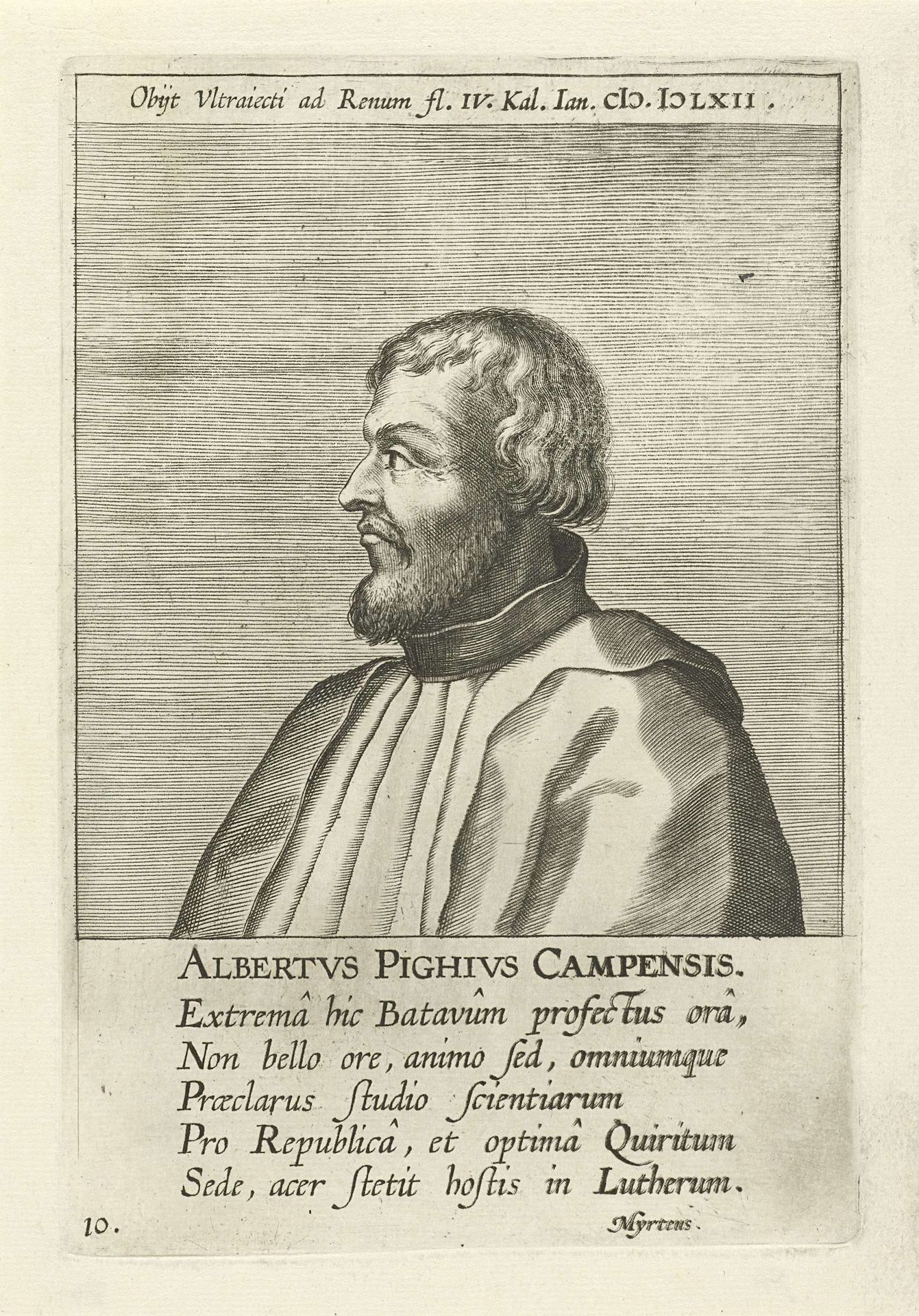 Portret van Albert Pigge by Philips Galle