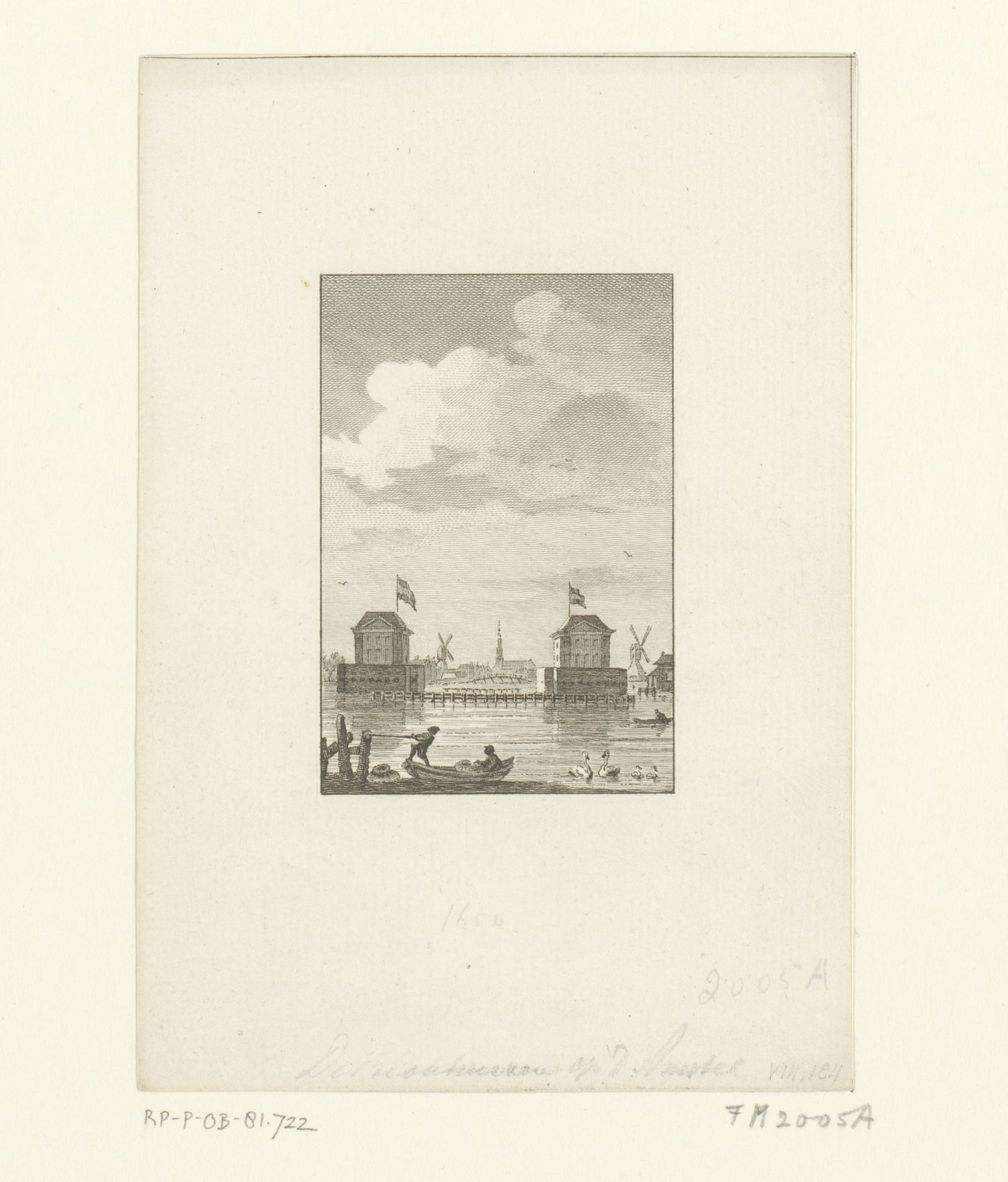 De twee Blokhuizen in de Amstel, 1651 by Reinier Vinkeles
