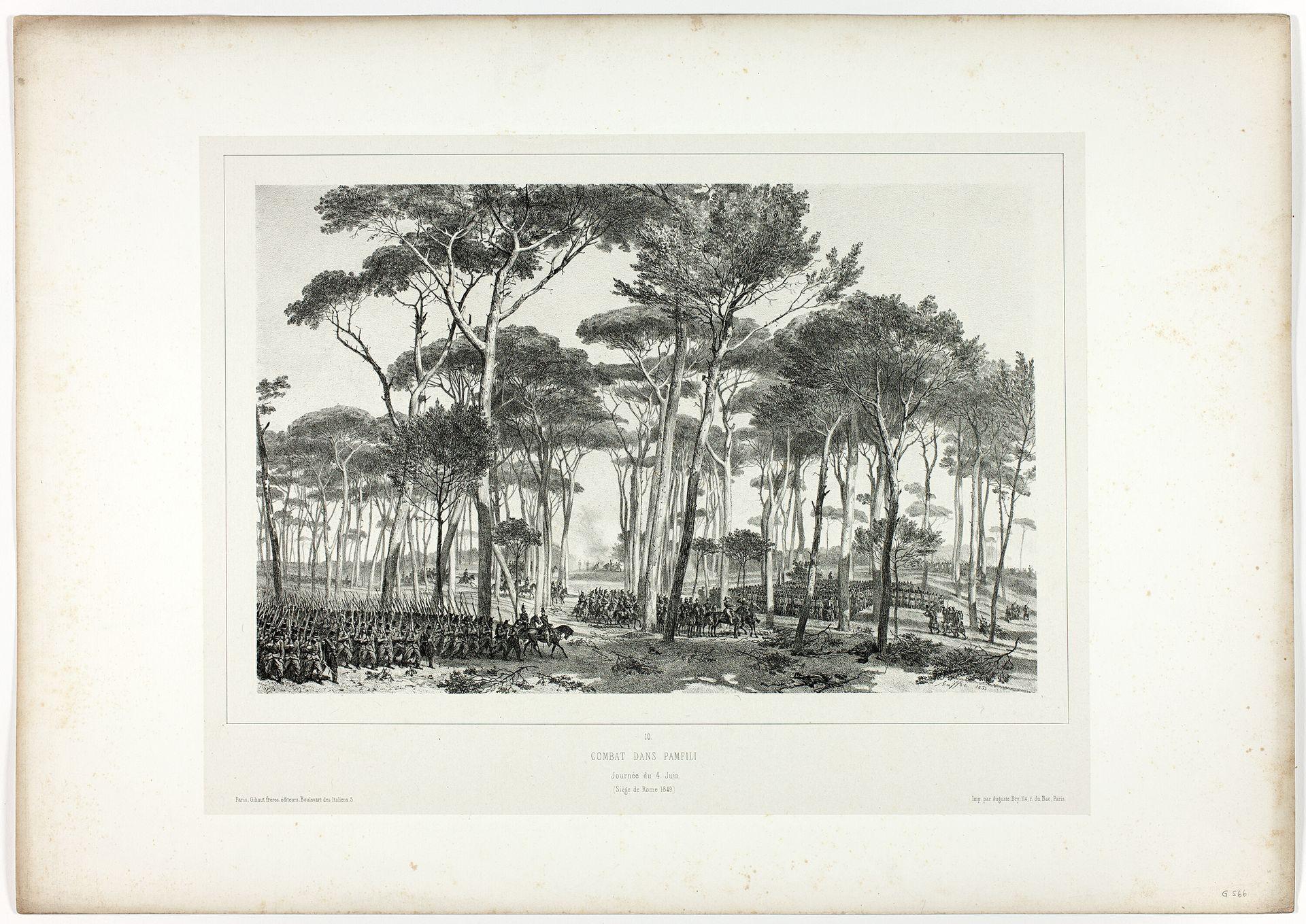 Combat in Pamfili, from Souvenirs d’Italie: Expédition de Rome by Auguste Raffet