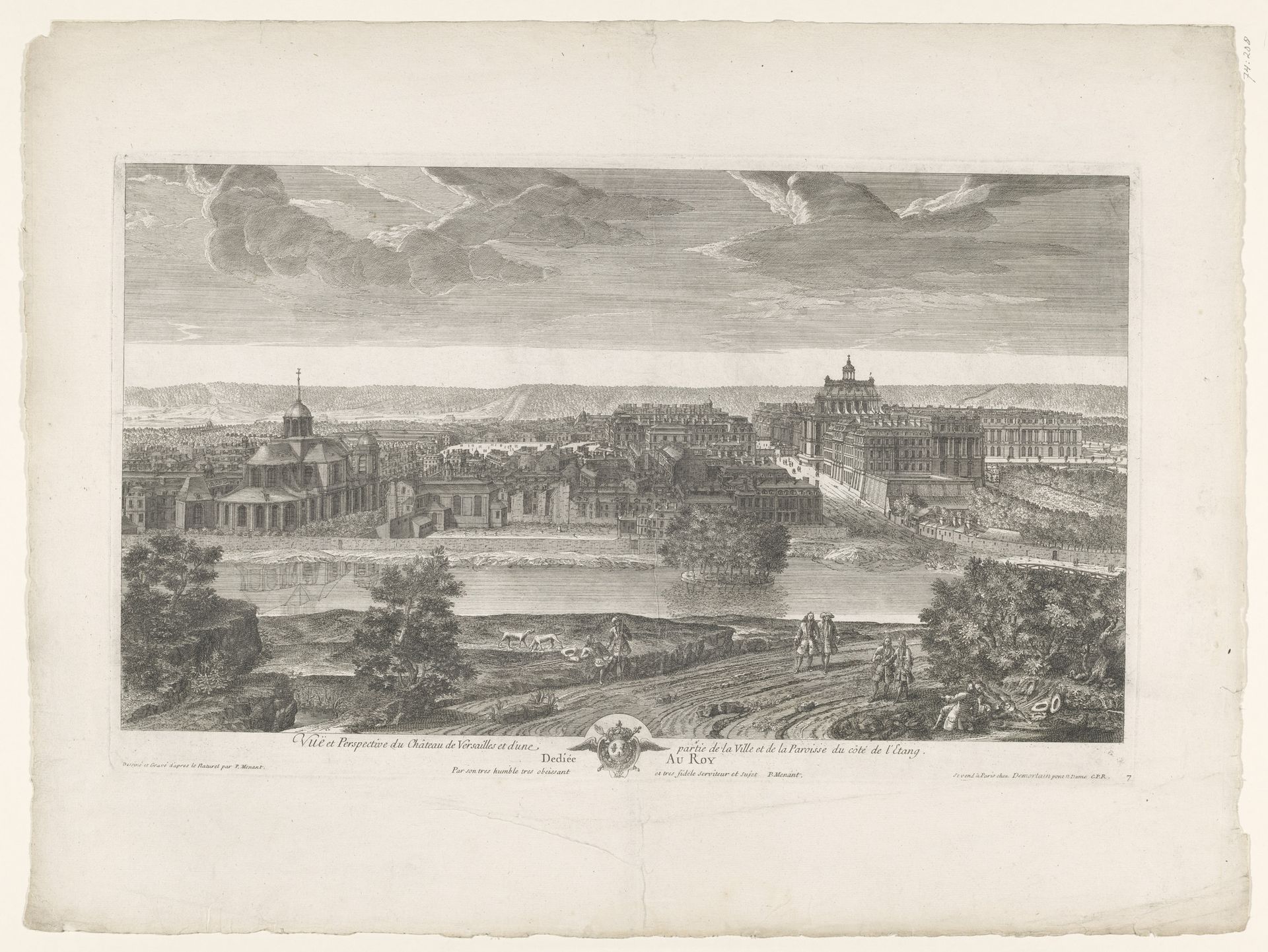 Gezicht op het Kasteel van Versailles by Pierre Menant
