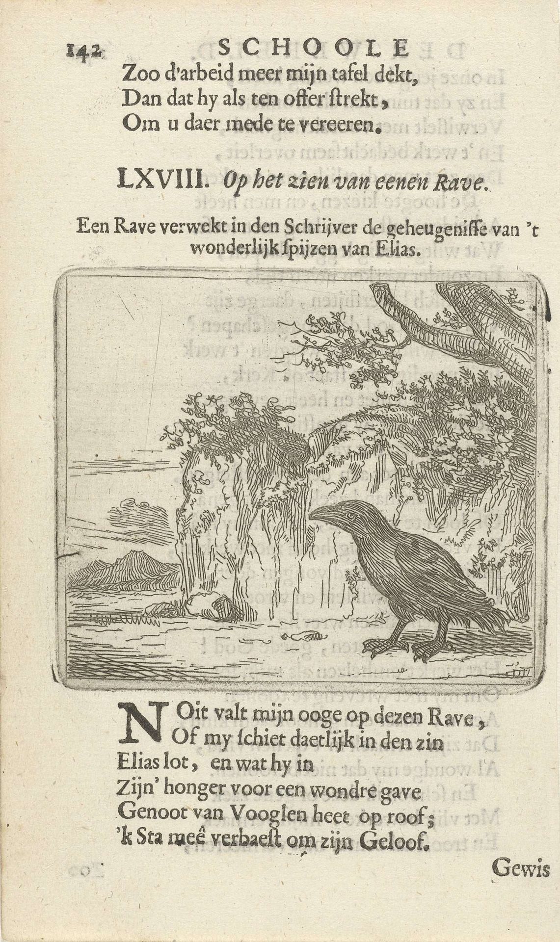Raaf in een landschap by Arnold Houbraken