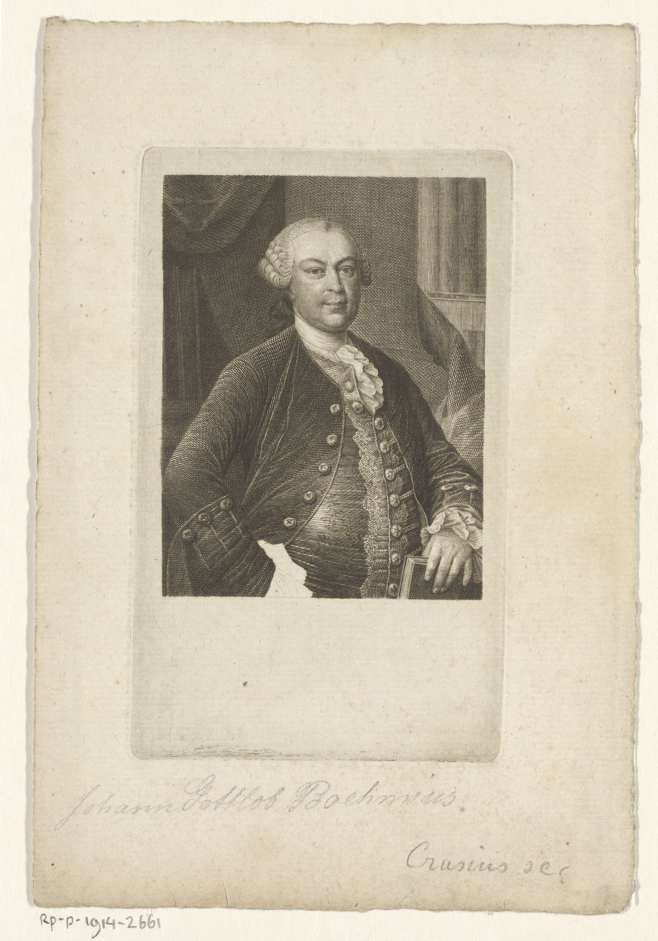 Portret van Johann Gottlob Böhme by Gottlieb Leberecht Crusius
