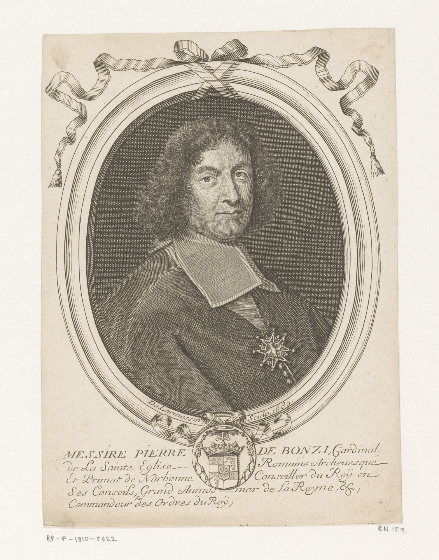 Portret van Pierre de Bonzi by Nicolas de (I) Larmessin