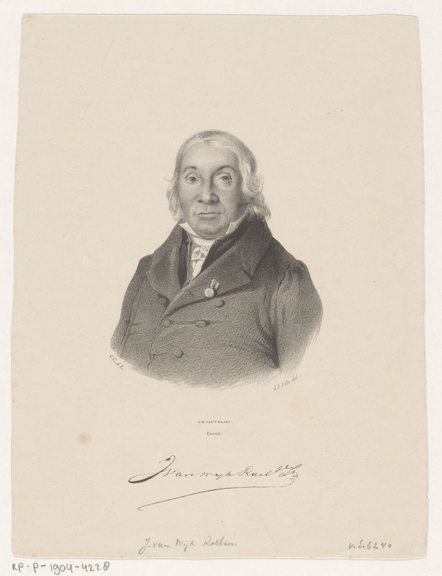 Portret van Jacobus van Wijk Roelandszoon by Carel Christiaan Antony Last