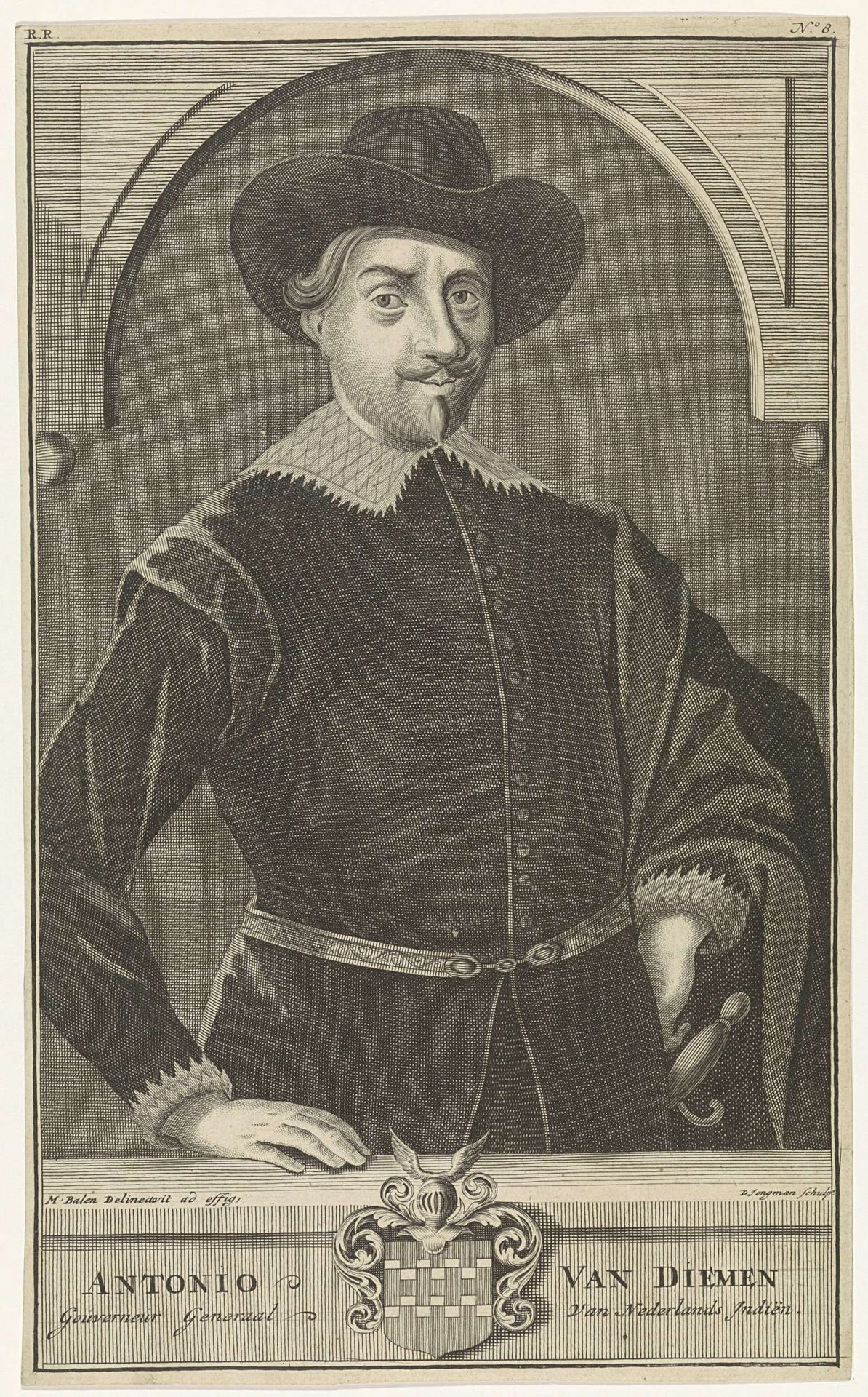 Portret van Antonio van Diemen, gouverneur-generaal van Nederlands-Indië by Dirk Jongman