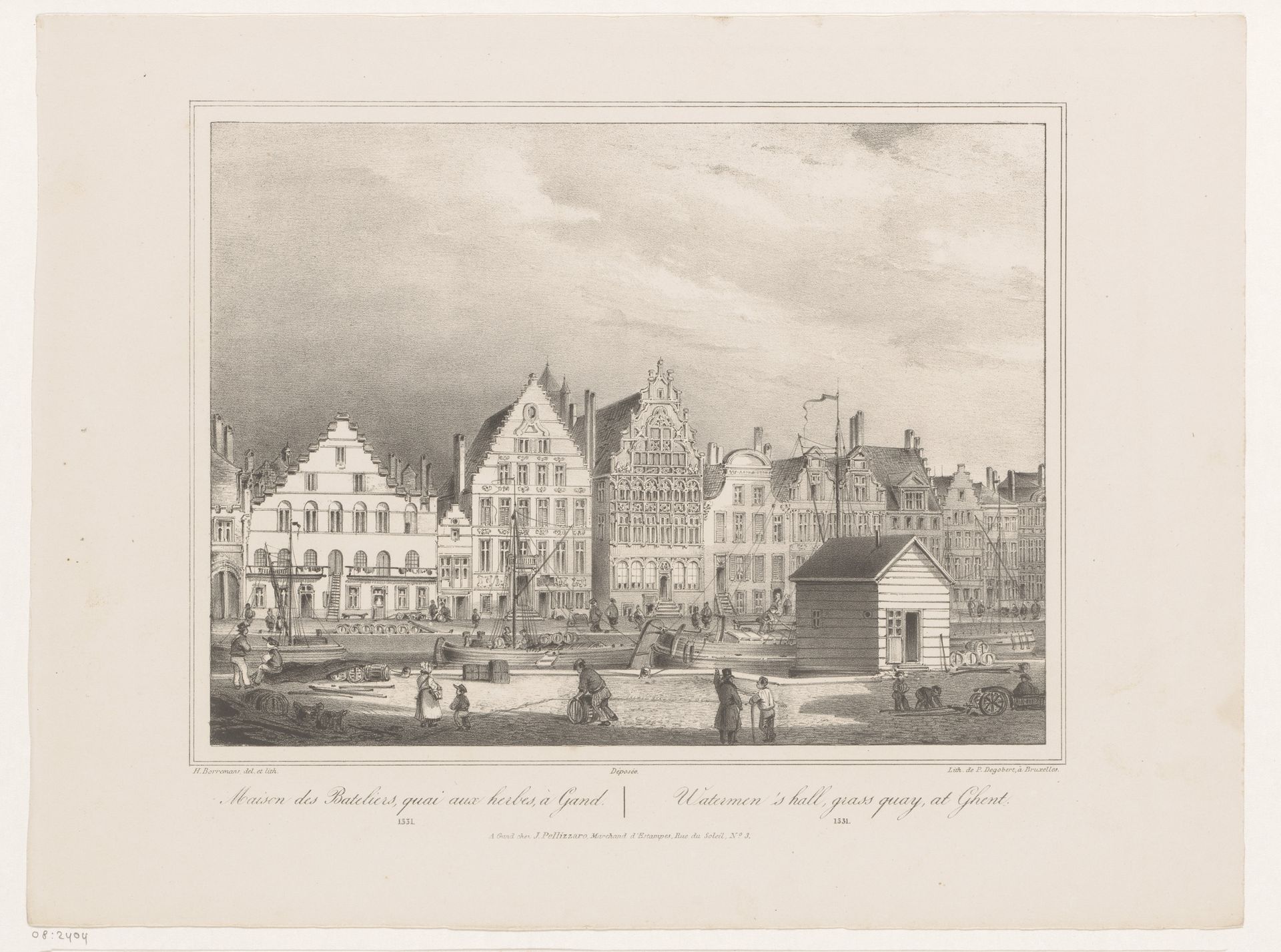 Gezicht op het Gildehuis der Vrije Schippers en De Graslei by Henri Borremans