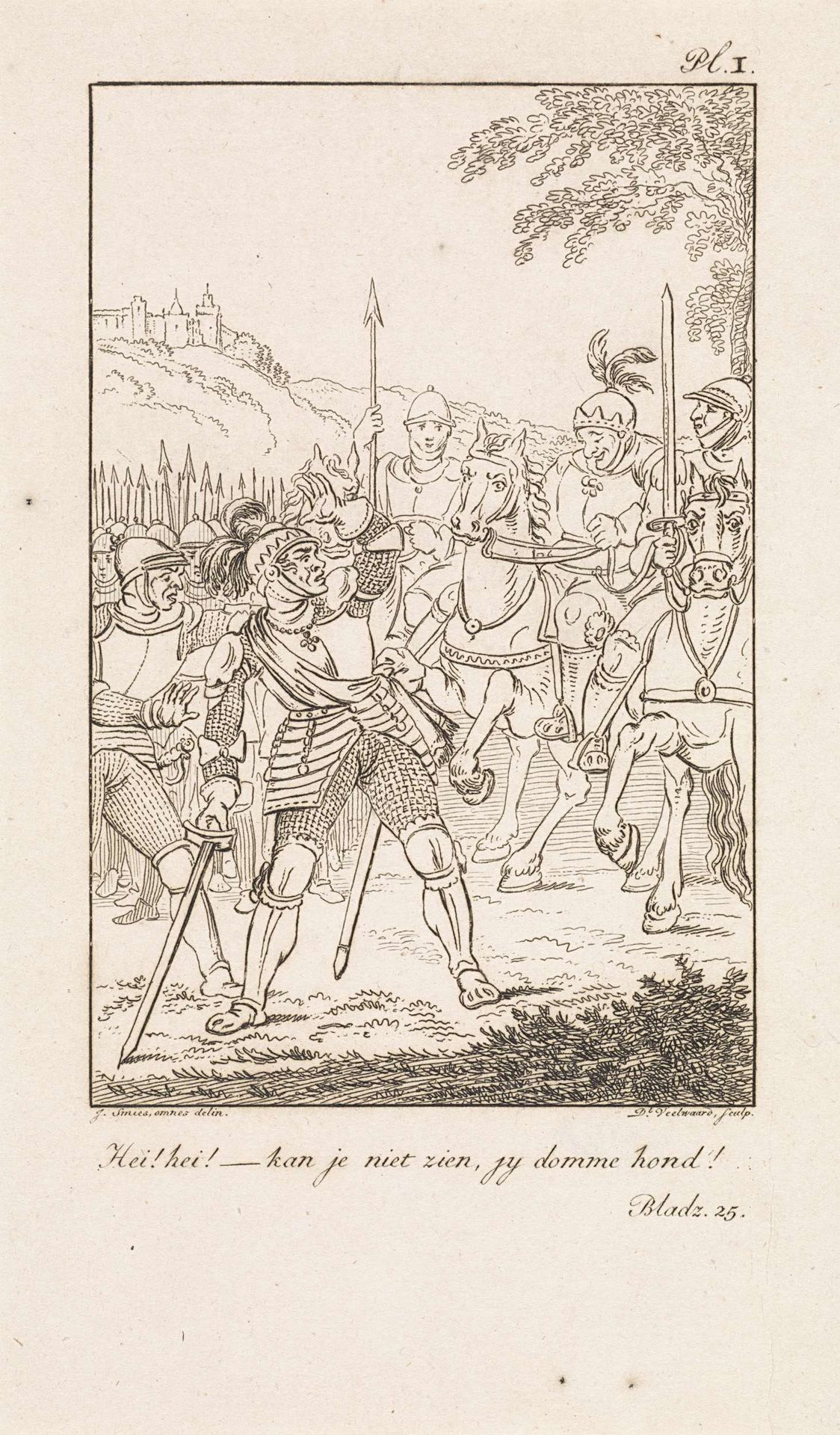 Ruiters en ridders by Daniël (I) Veelwaard