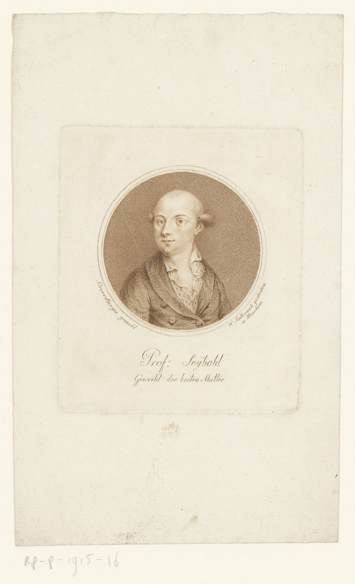 Portret van David Christoph Seybold by Heinrich Sintzenich