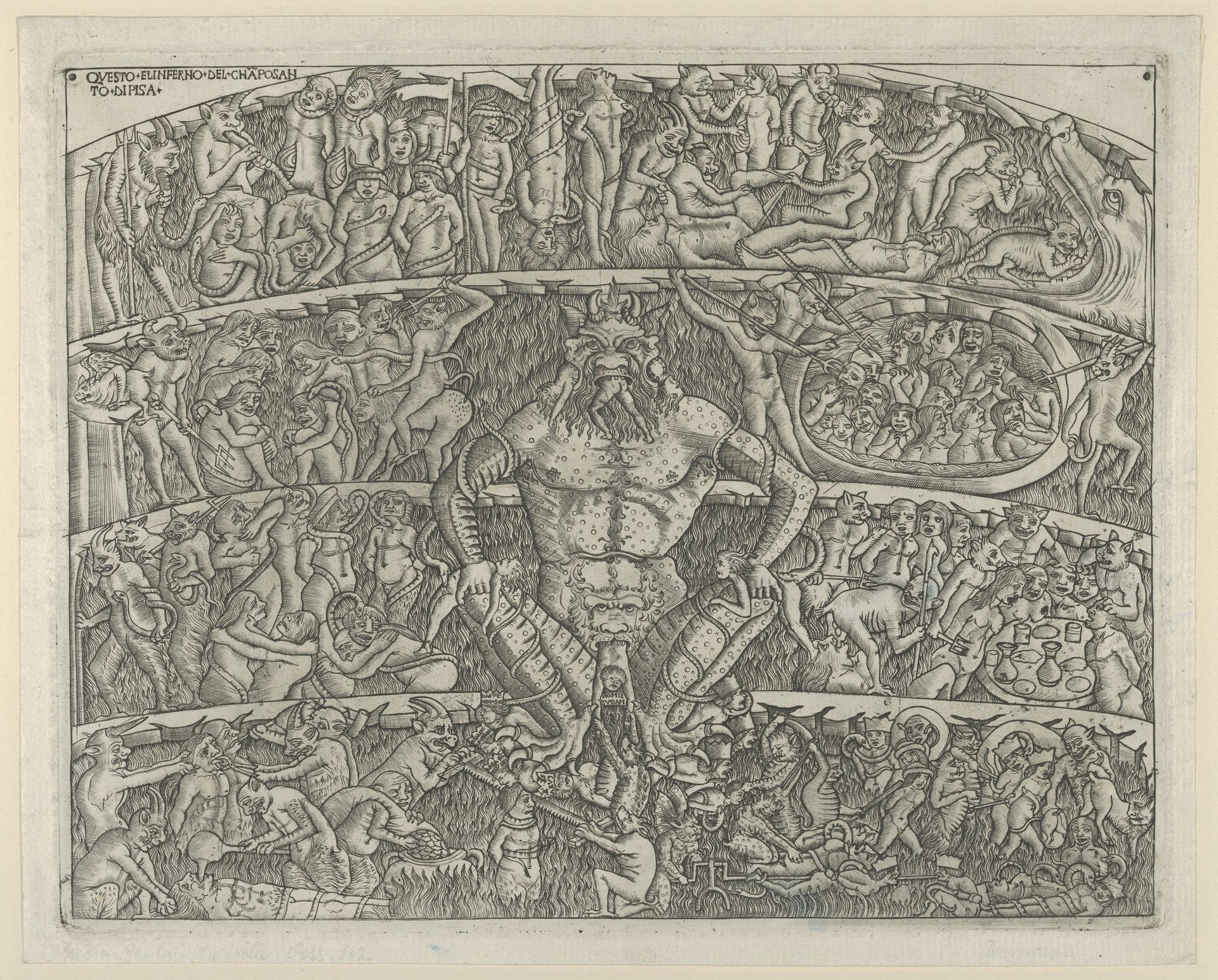 The Inferno according to Dante, after the Last Judgement fresco in the Campo Santo, Pisa by Anonymous