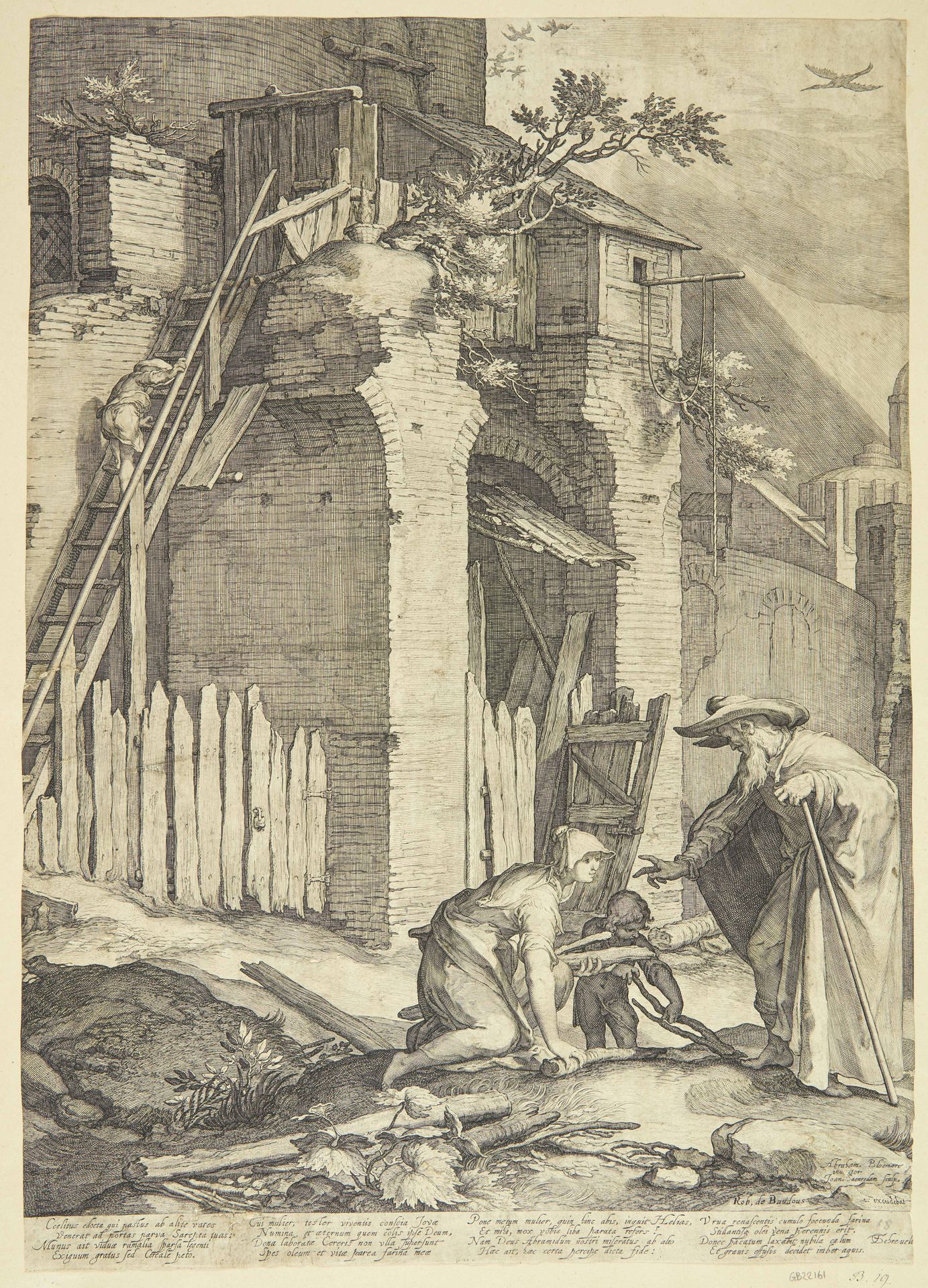 Elias kommer til enken i Sarepta by Jan Saenredam