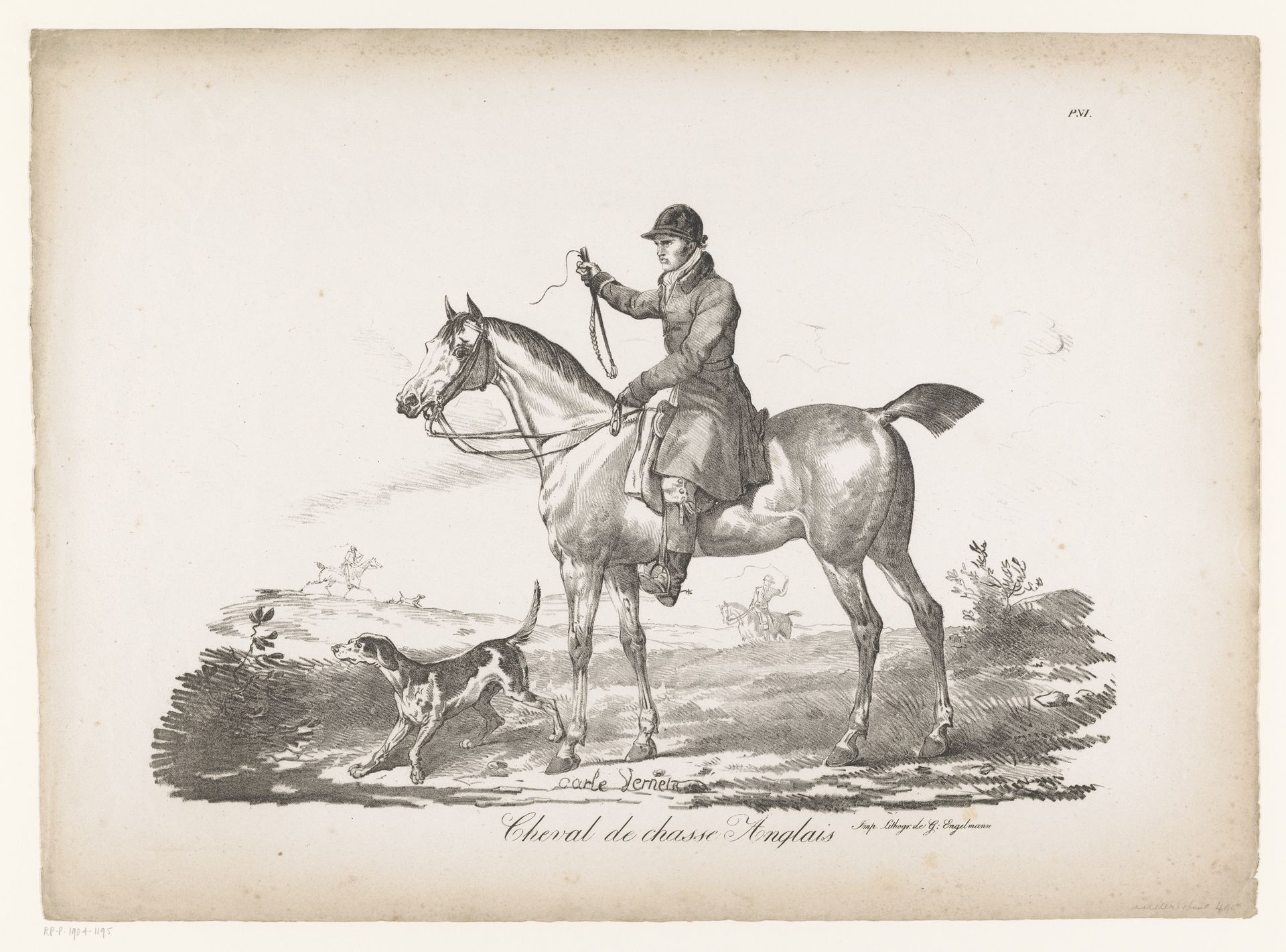 Ruiter op Engels jachtpaard by Carle Vernet