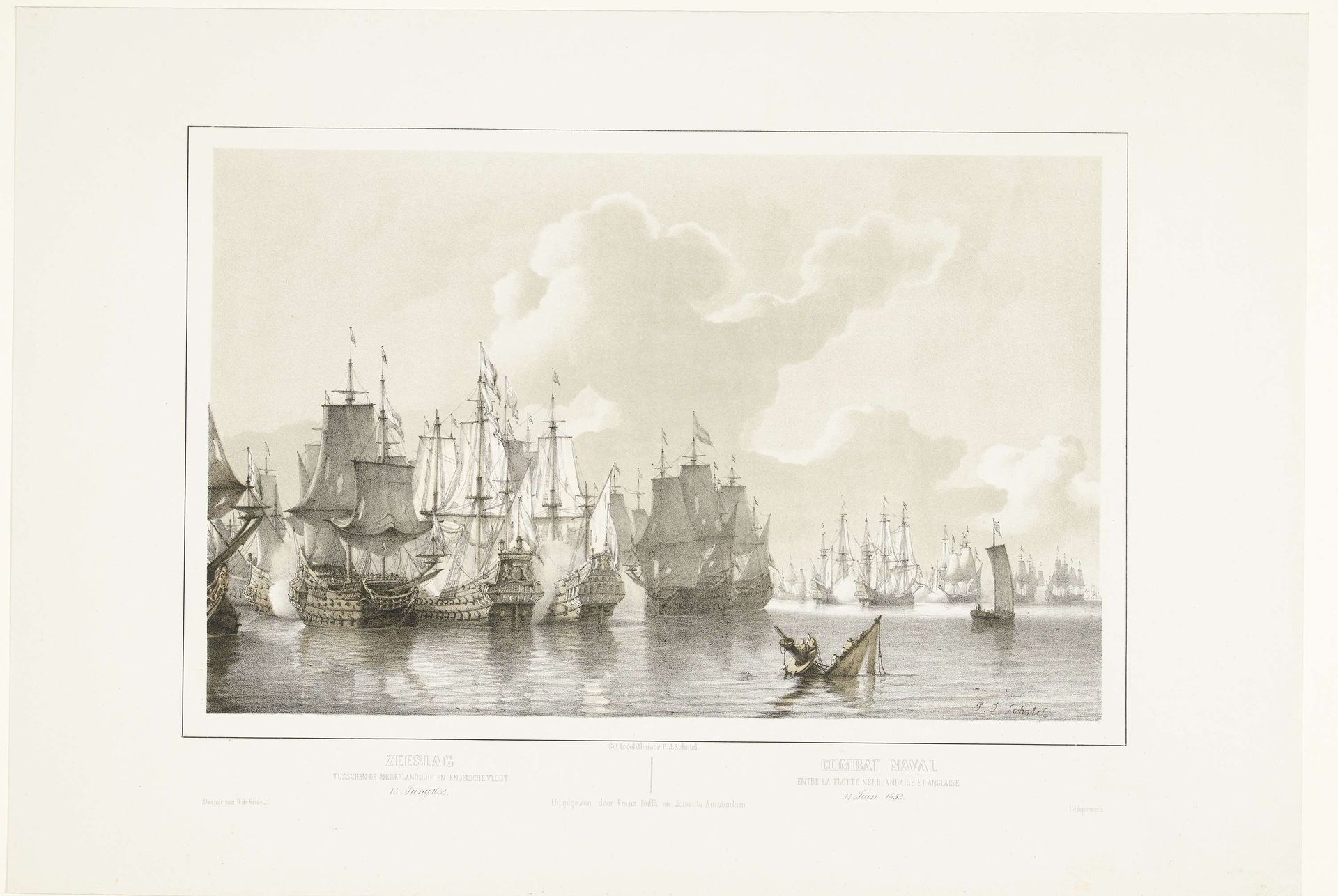 Zeeslag bij Nieuwpoort, 1653 by Petrus Johannes Schotel