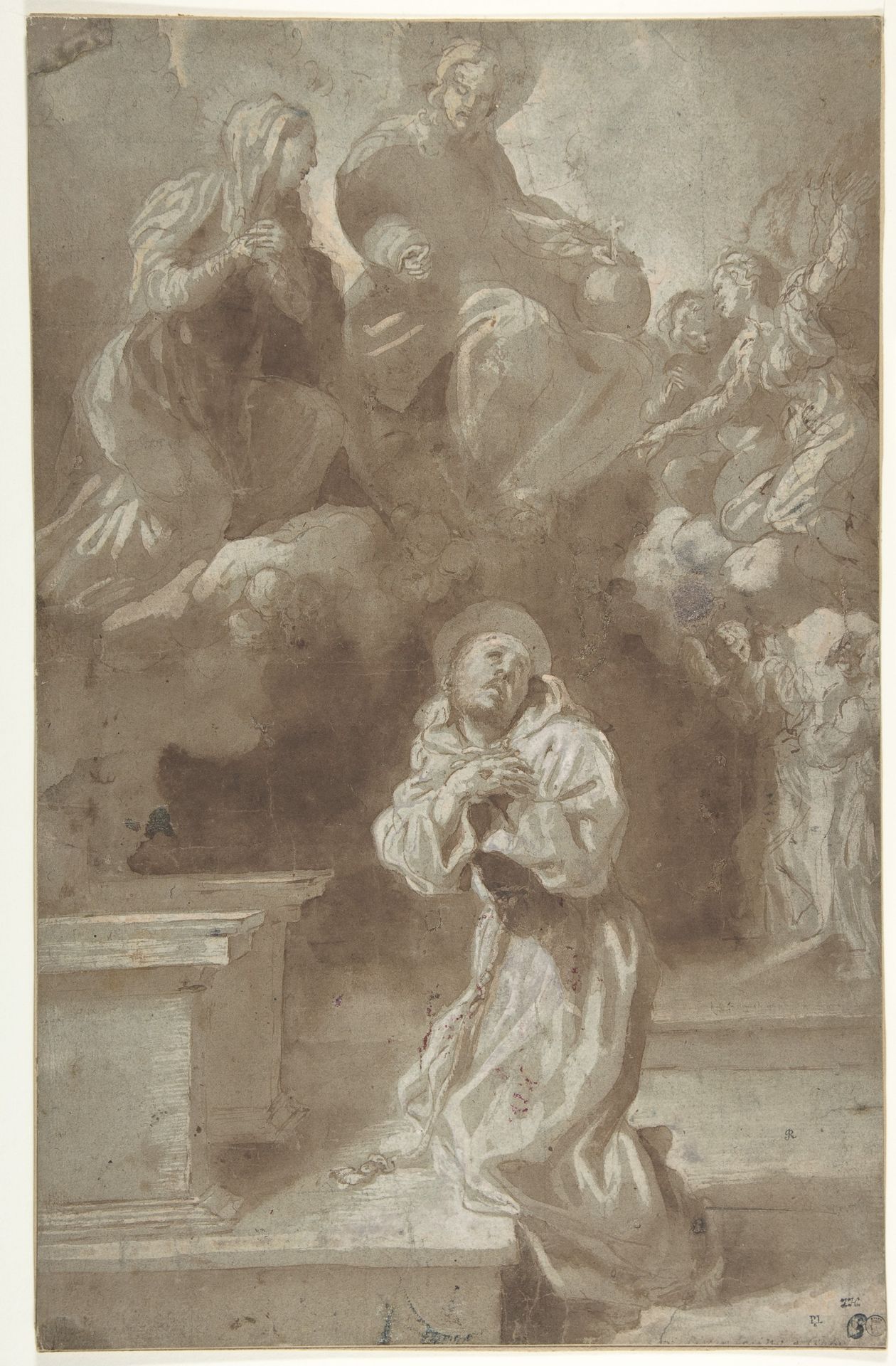 Christ and the Virgin Appearing to Saint Francis by Pietro Faccini