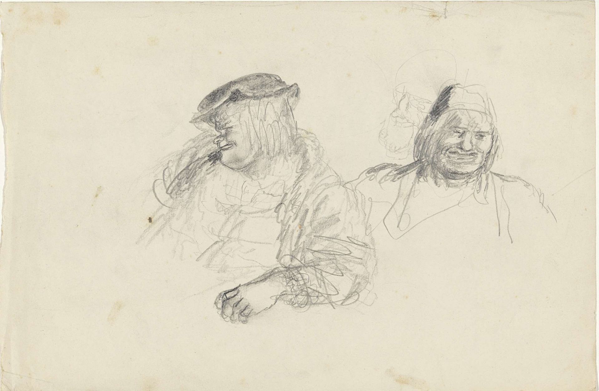 Twee mannen met een hoofddeksel by Henk Henriët