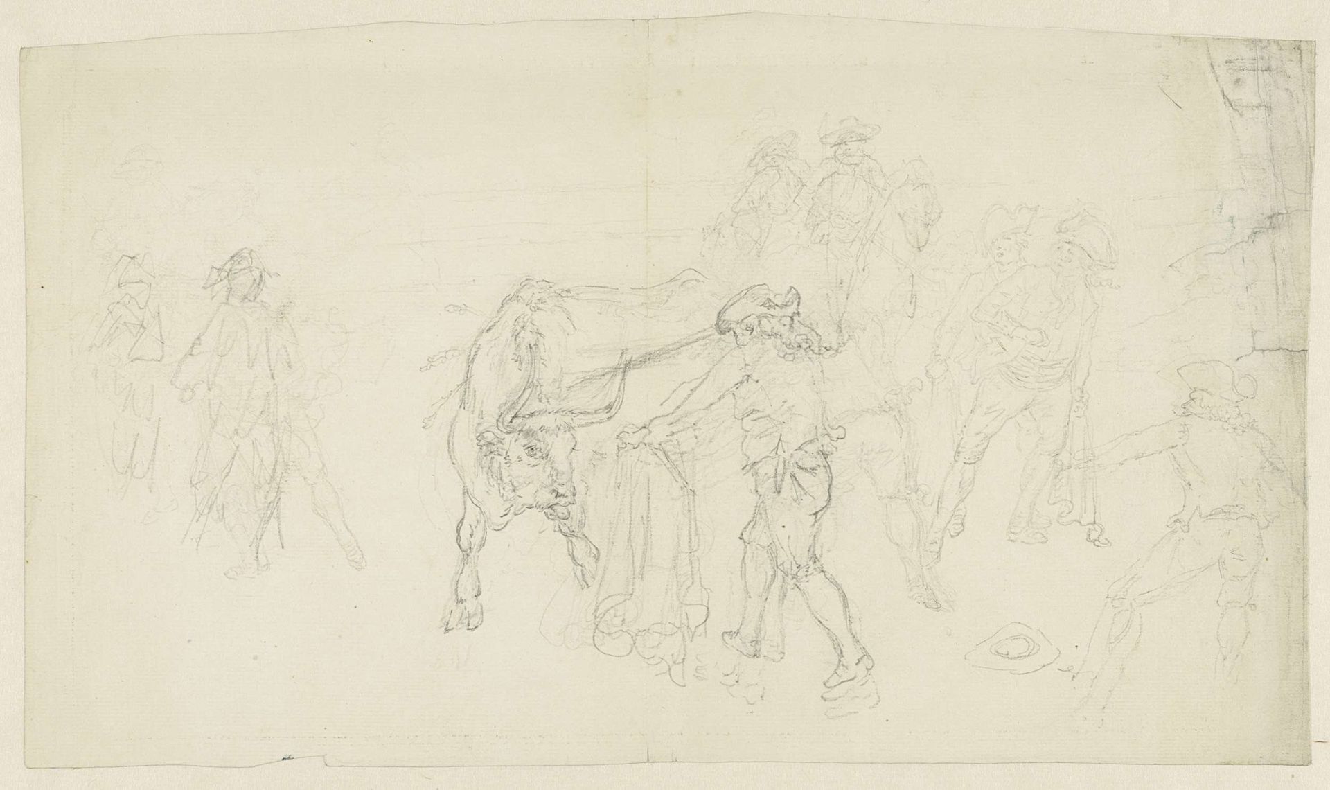 Stierengevecht by David Alphonse de Sandoz-Rollin