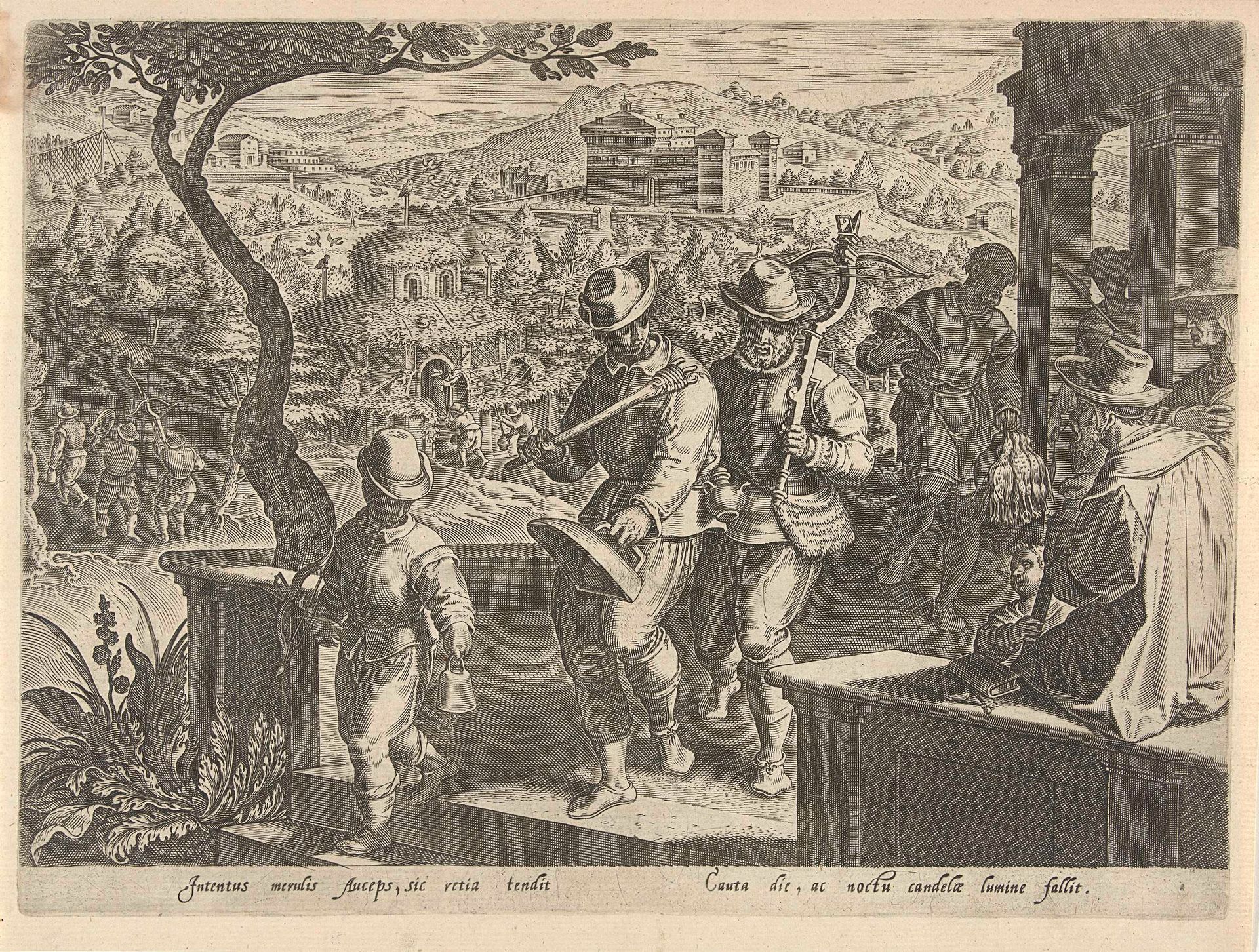 Jacht op merels by Philips Galle