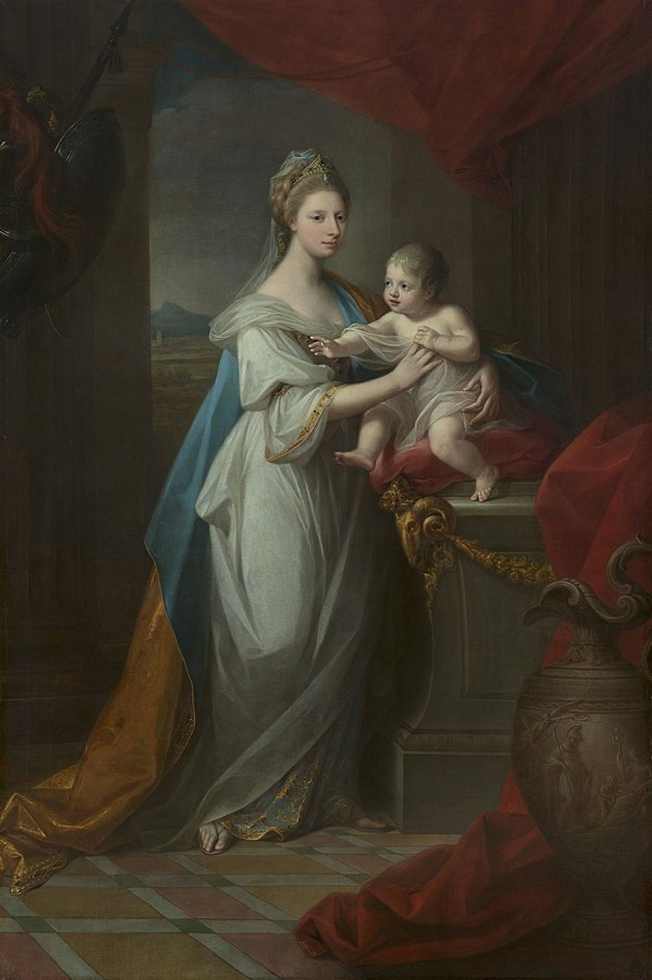 Portrait of Augusta of Hanover with her first born son Karl Georg of Brunswick by Angelica Kauffmann