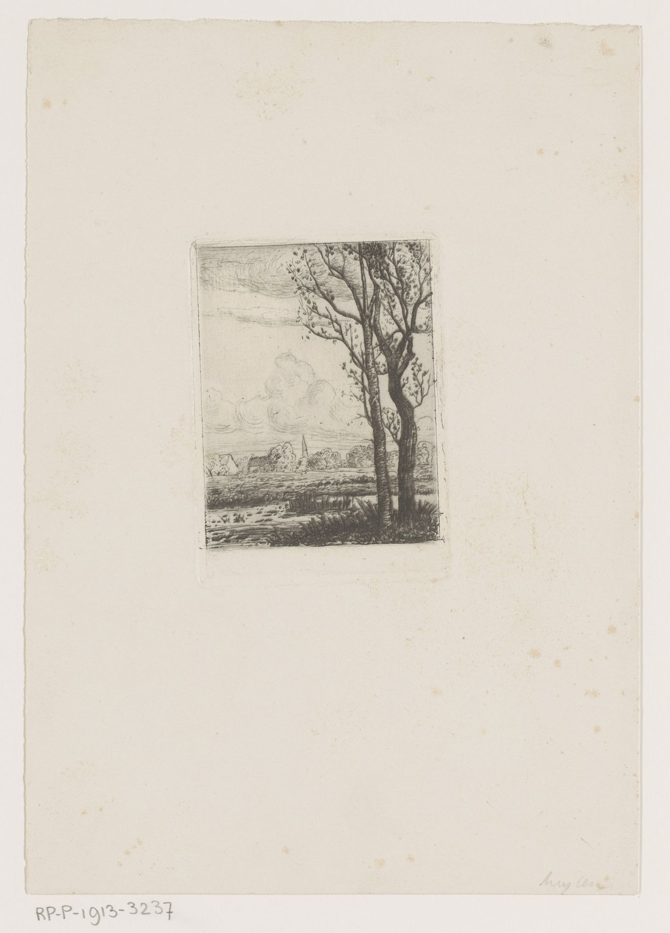 Landschap met twee bomen by Jerôme Tuyttens