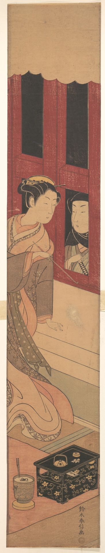 The Man Outside by Suzuki Harunobu 鈴木春信