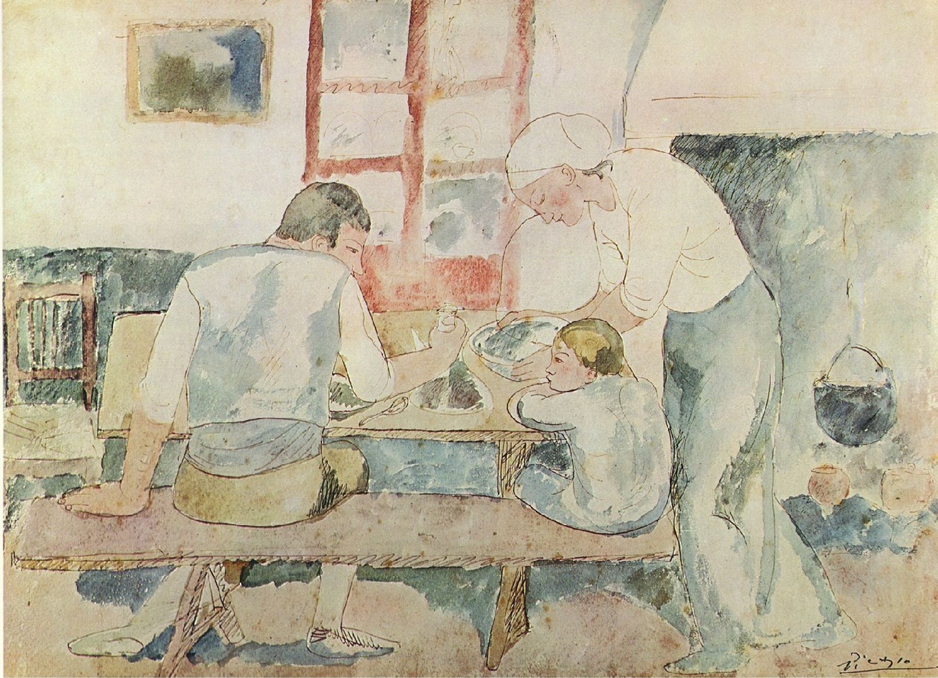 Dinner time (Evocation of Horta d'Ebre) by Pablo Picasso