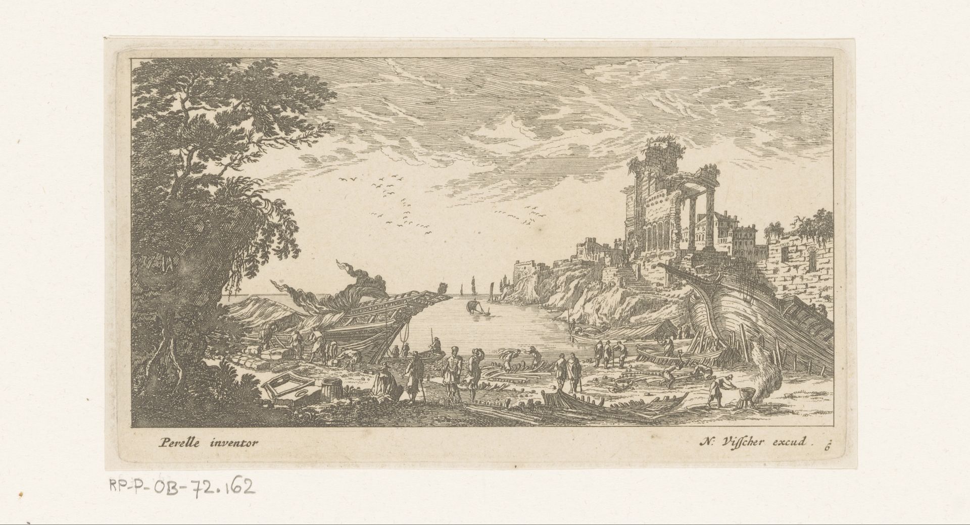Scheepswerf en ruïnes by Nicolas Perelle