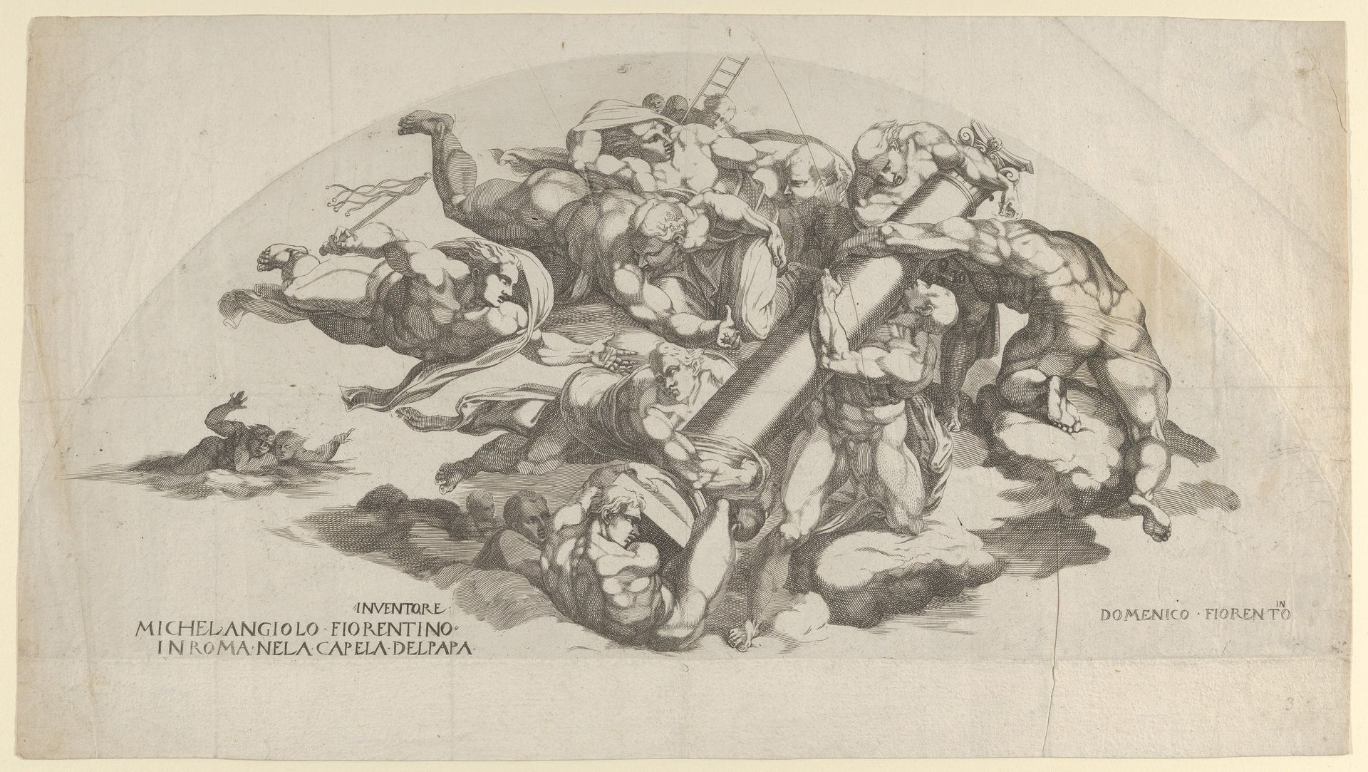 Group from the Last Judgment, Angels Carrying the Column of the Flagellation and the Sponge and Ladder of the Crucifixion by Domenico del Barbiere