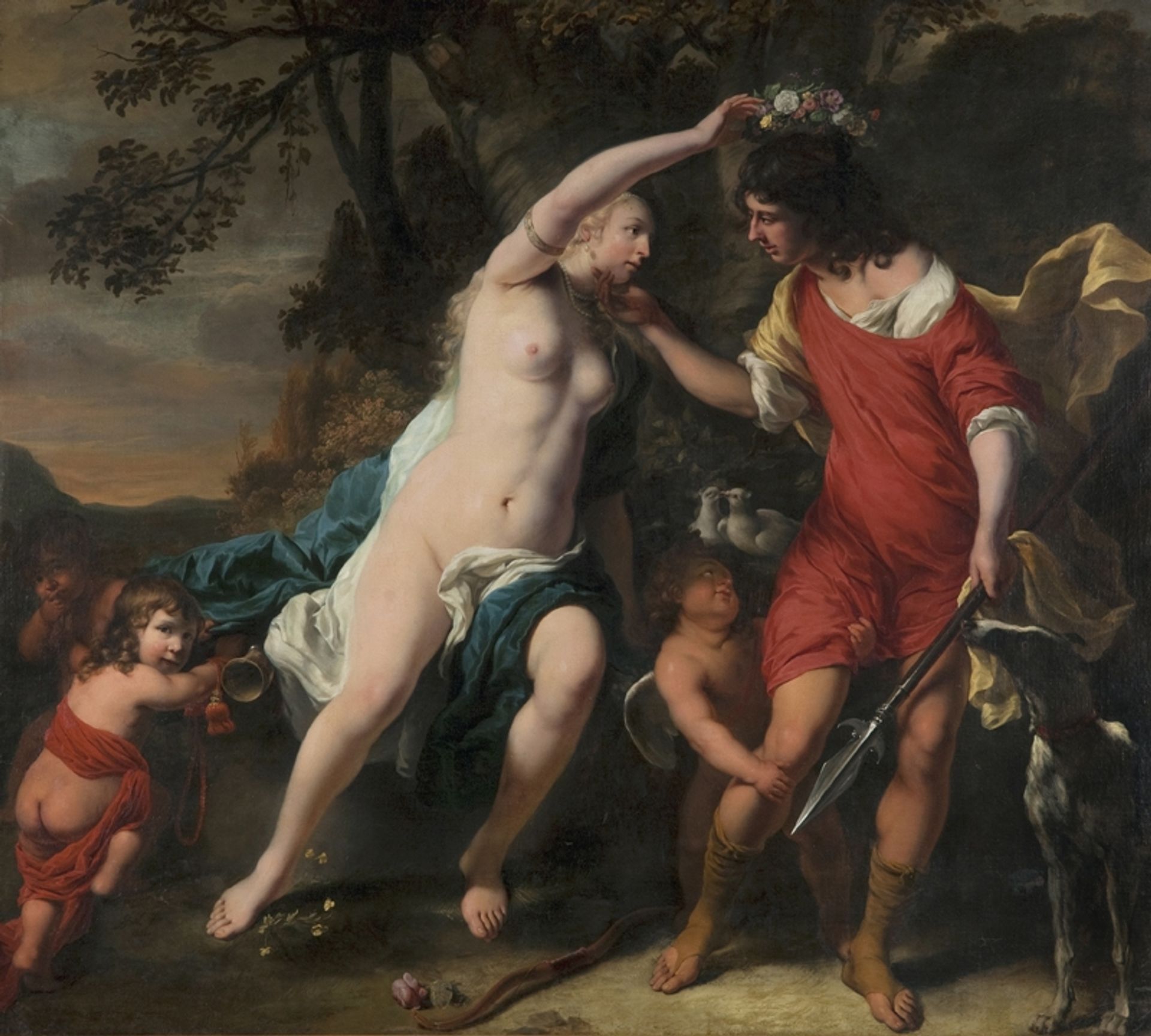 Venus and  Adonis by Ferdinand Bol