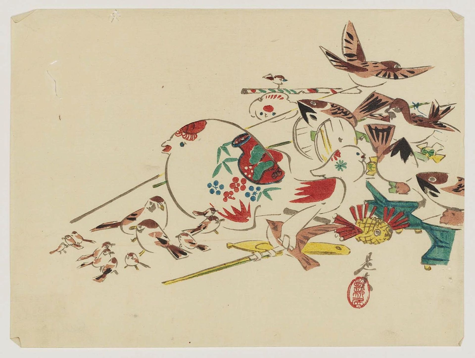 Bird Toys by Shibata Zeshin