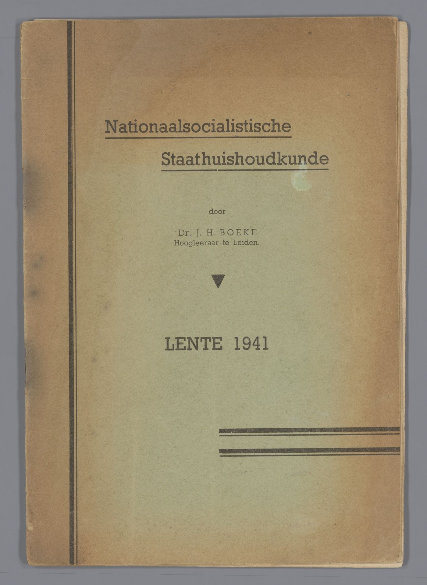 Nationaal Socialistische Staathuishoudkunde by J.H. Boeke