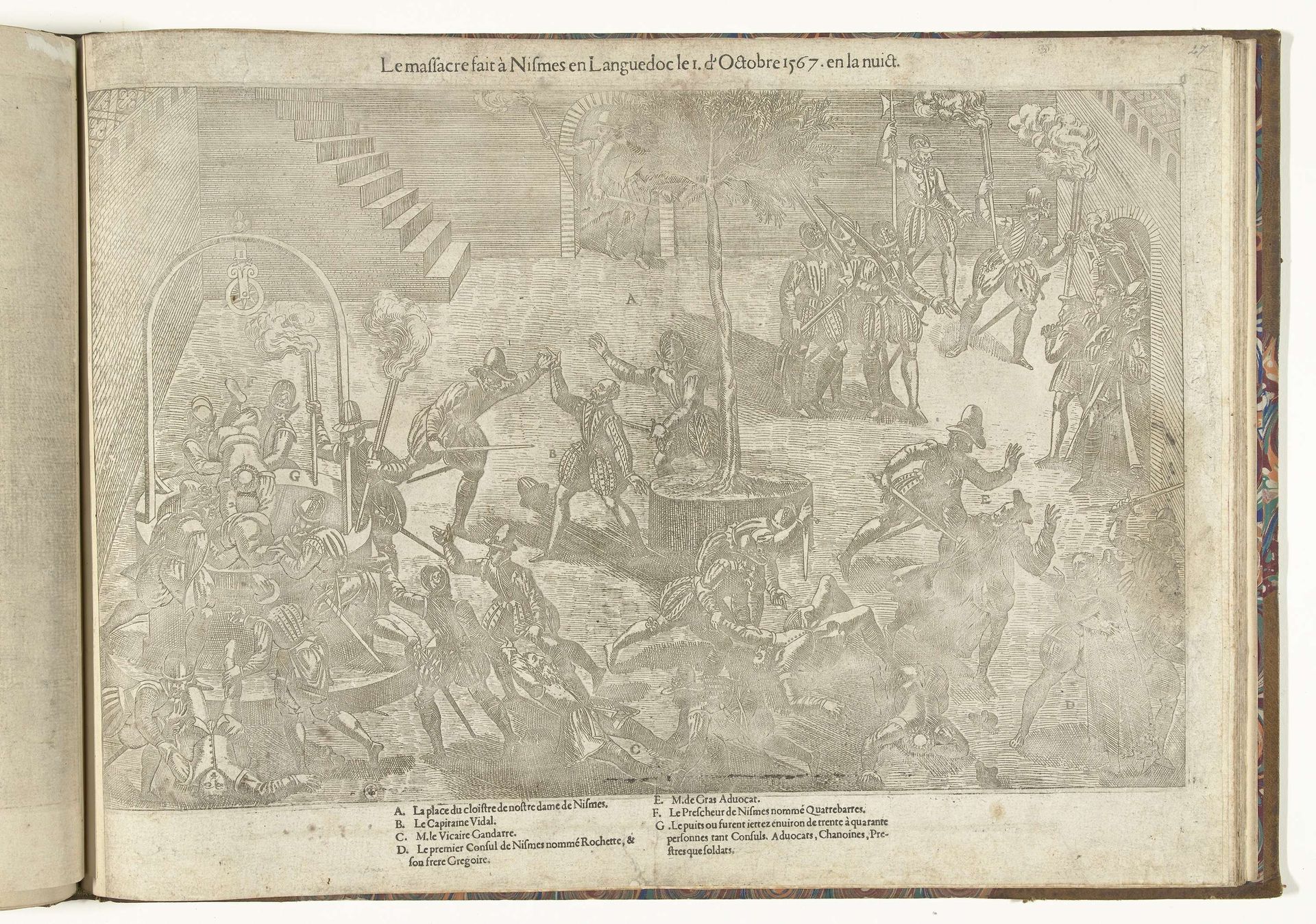 Overval op een klooster te Nîmes door de hugenoten, 1567 by Jean Perrissin