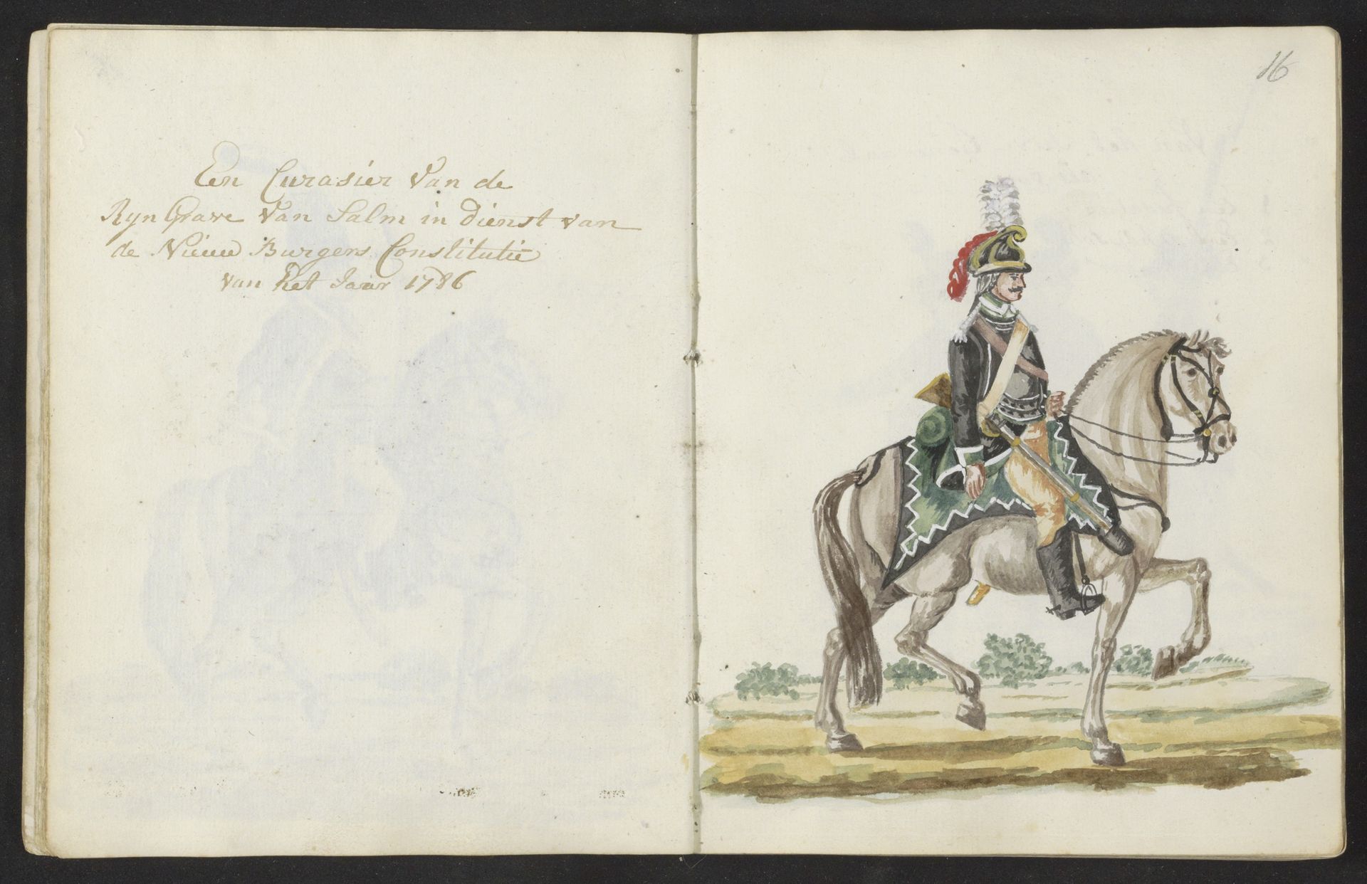 Huzaar van de Rijngraaf van Salm in 1786 by S.G. Casten